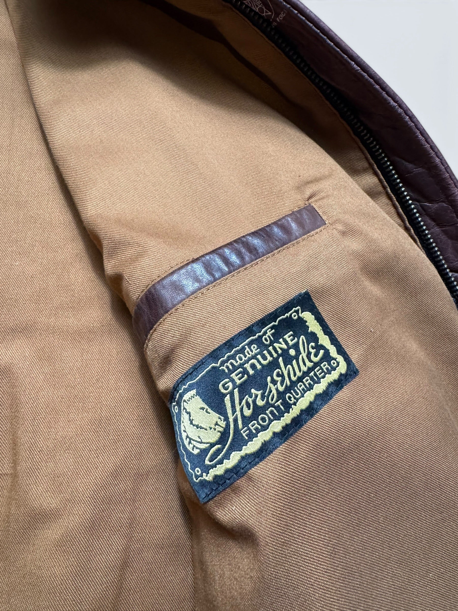 Jacket cuir horsehide flight A-2 Curphey Leather Hell's Angels patch & nose art usaf brown - 42 (L)