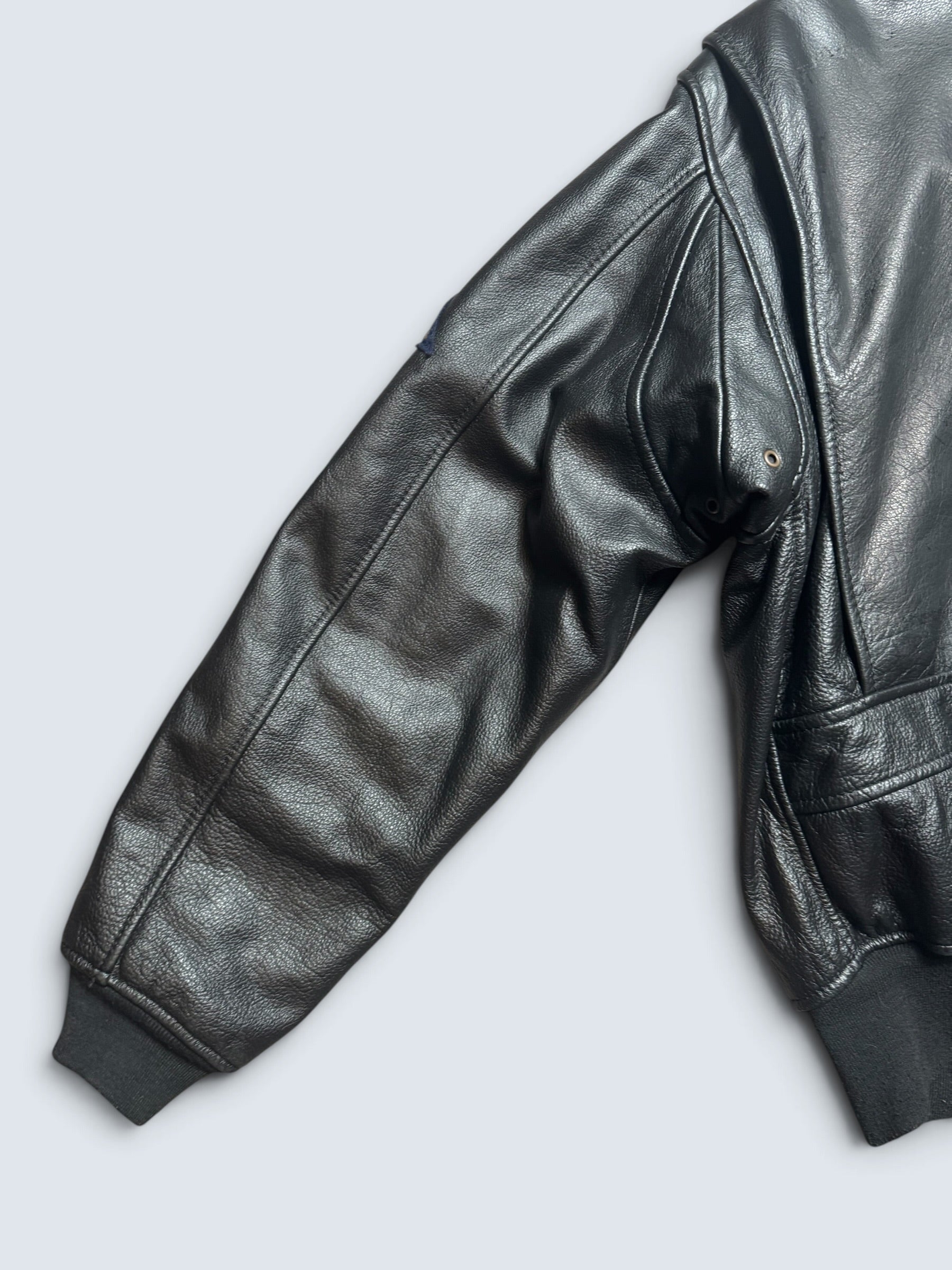Jacket cuir cowhide flight G-1 Avirex Fly Japan exclusive Top Gun usn full patch black - M/L