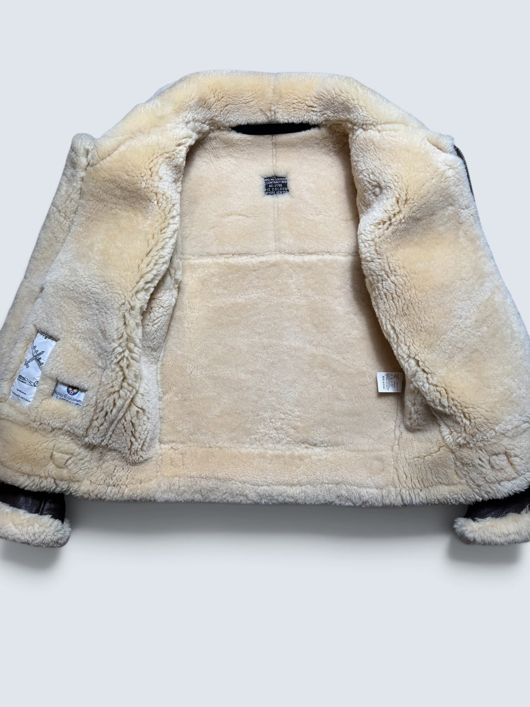 Jacket cuir bomber flight shearling B-3 Patton B-24D Liberator Pie Colour usaf brown - 38 (M)