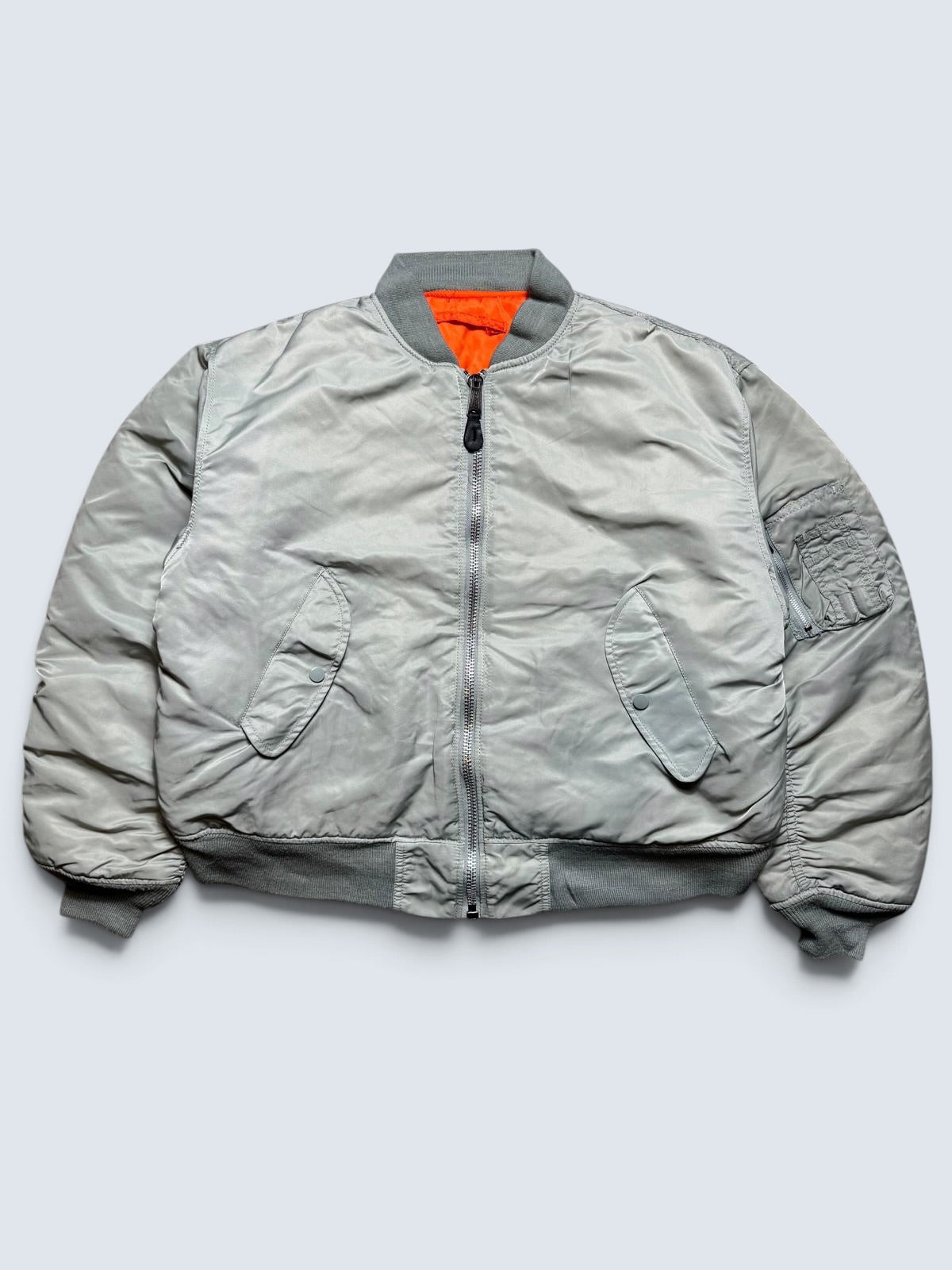 Jacket nylon bomber Ma-1 Alpha Industries made in USA grey 1990’s - XL
