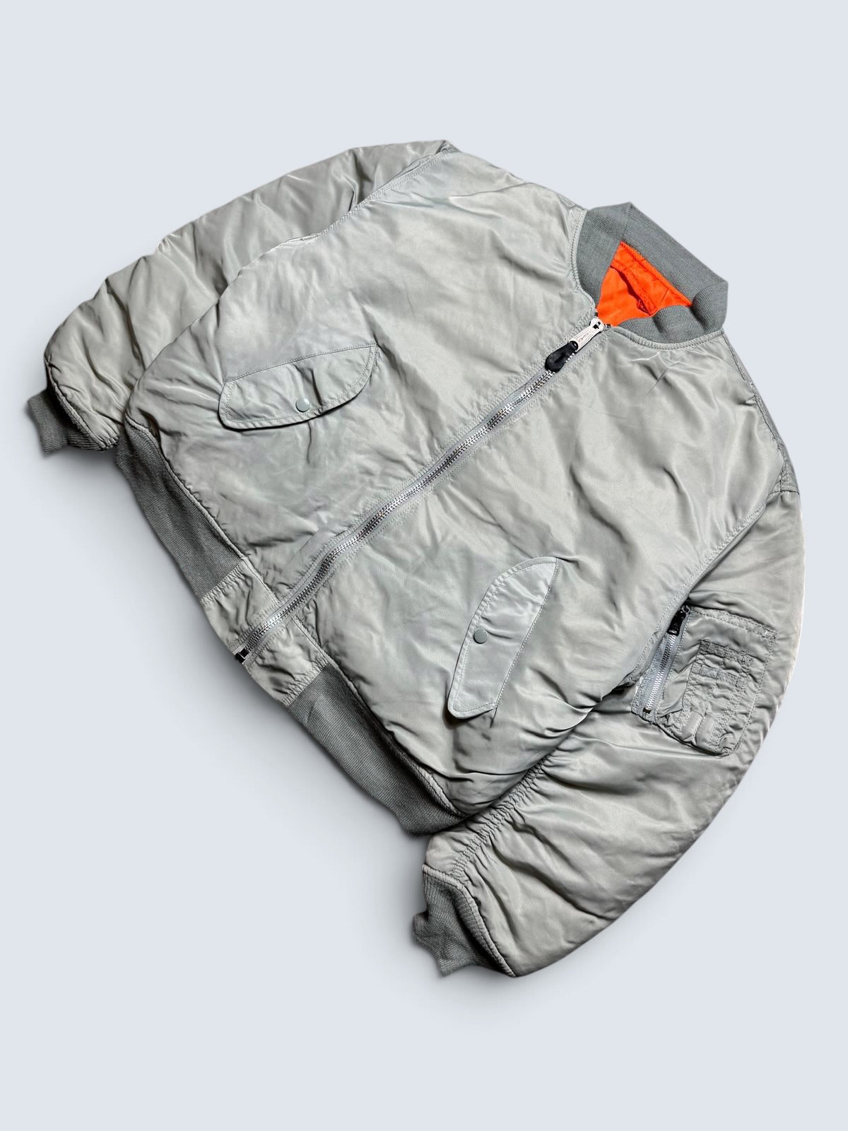 Jacket nylon bomber Ma-1 Alpha Industries made in USA grey 1990’s - XL