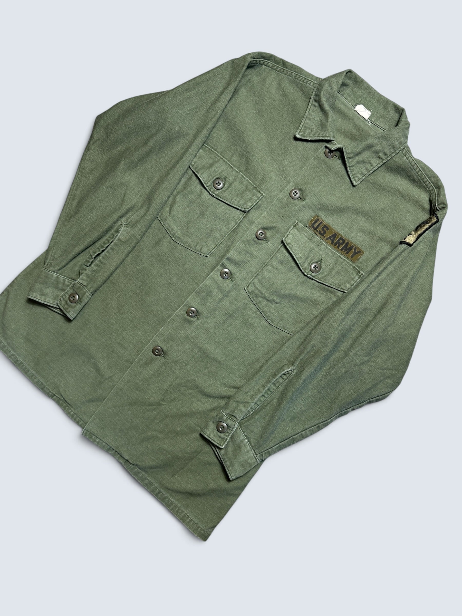 Jacket army Fatigue Shirt OG-107 cotton sateen U & W Industries 72nd Infantry Vietnam 1970 - M