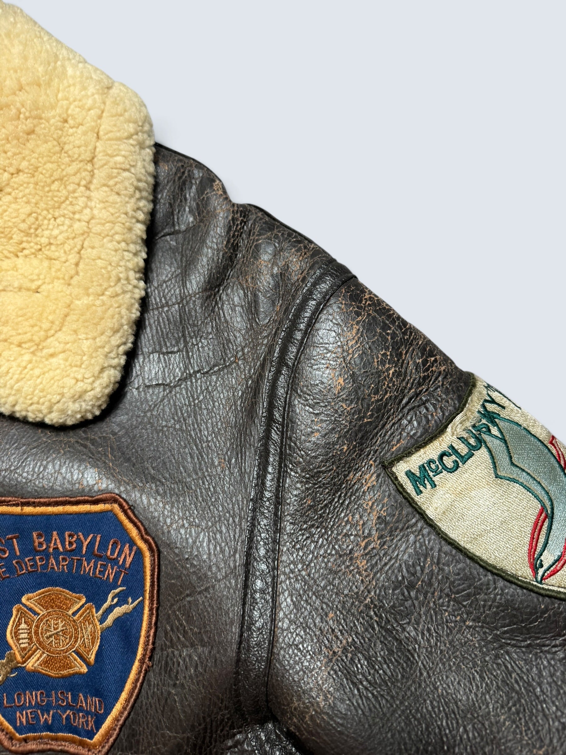 Jacket cuir flight shearling B-3 Avirex made in USA usaf black vintage 80’s - 38 (M/L)