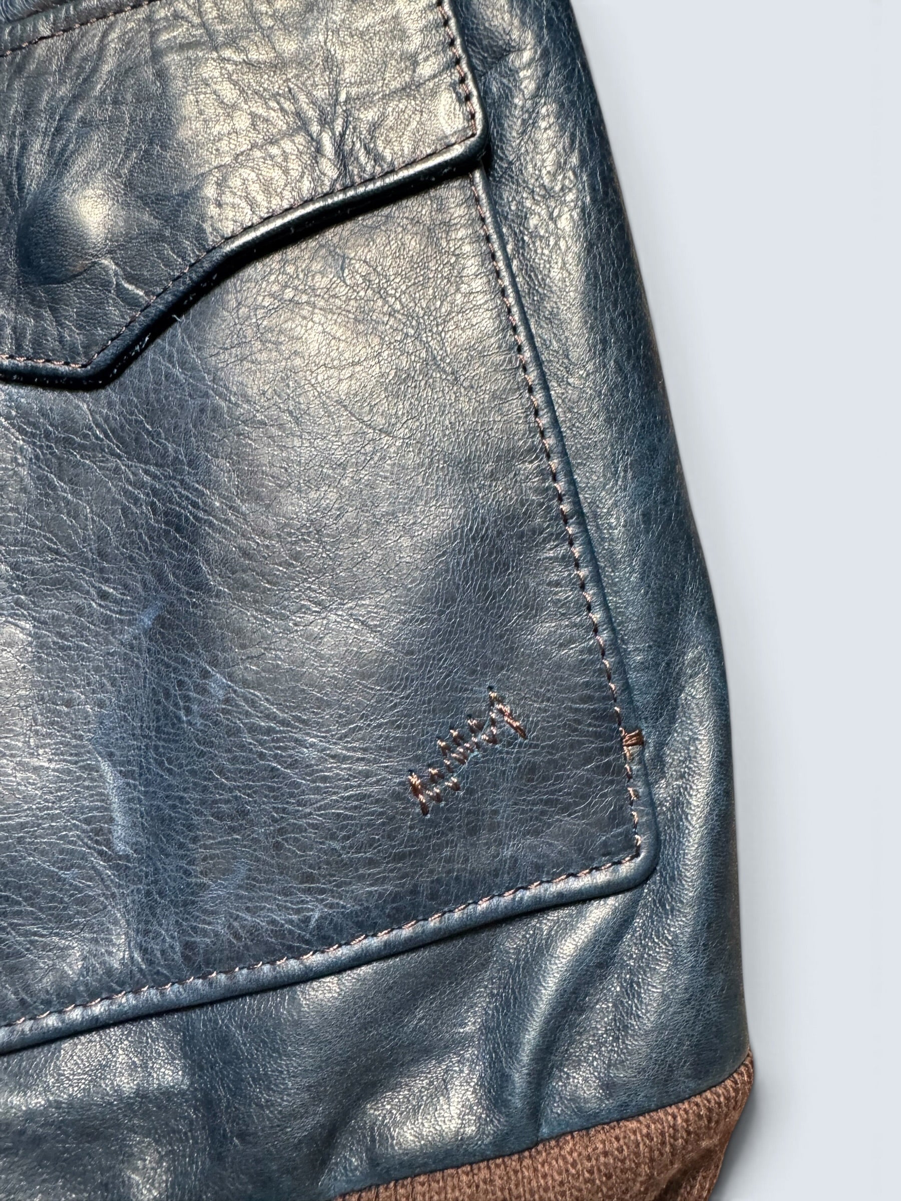 Jacket cuir horsehide bomber flight A-2 Curphey Leather patch & nose art usaf navy - 42 (L)