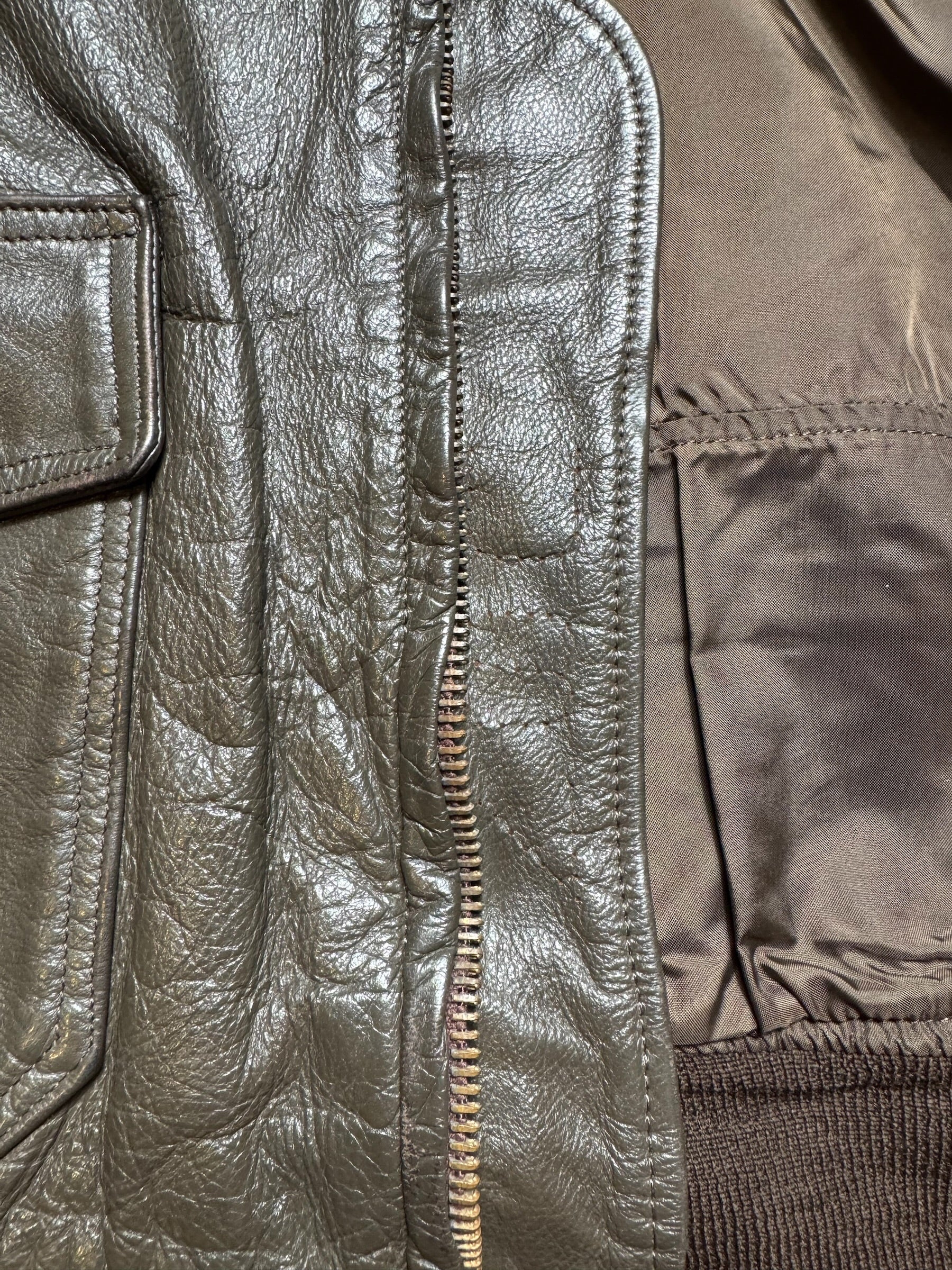 Jacket cuir goatskin flight G-1 original US Navy Ralph Edwards 1984 Cold War Era - 40 (M/L)