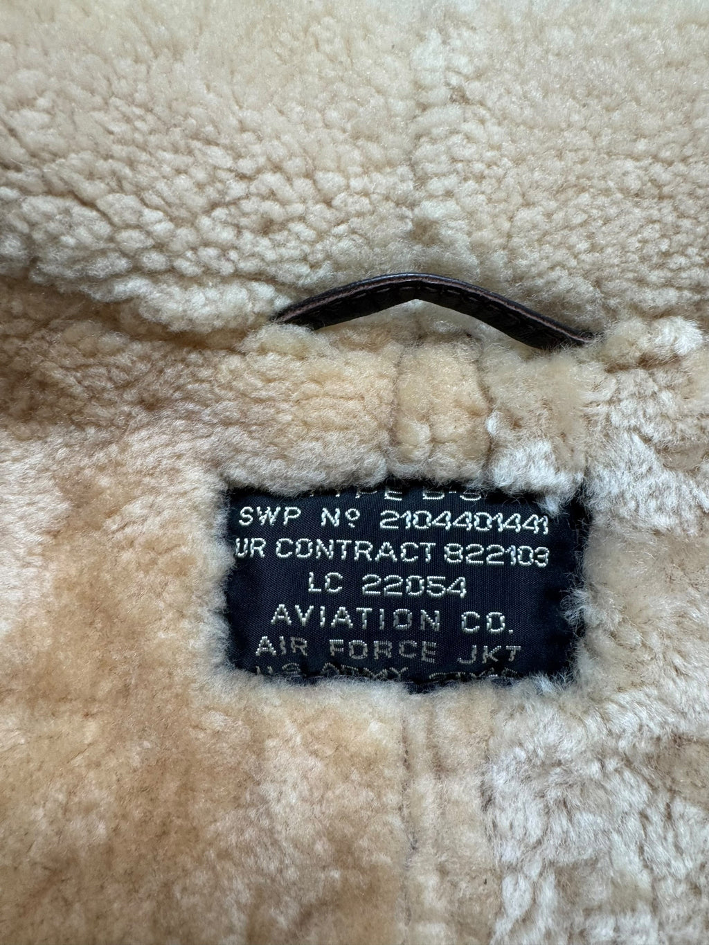 Jacket cuir bomber flight shearling B-3 Aviation Co usaf brown vintage 90’s - M/L