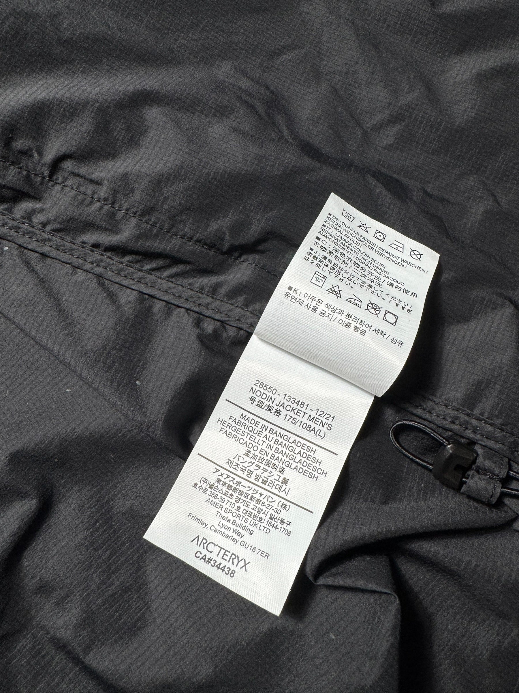 Jacket imperméable Arc'teryx Nodin Hoody black vintage - M