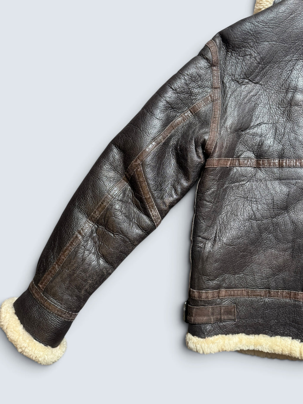 Jacket cuir bomber flight shearling B-3 usaf black vintage 80’s -M