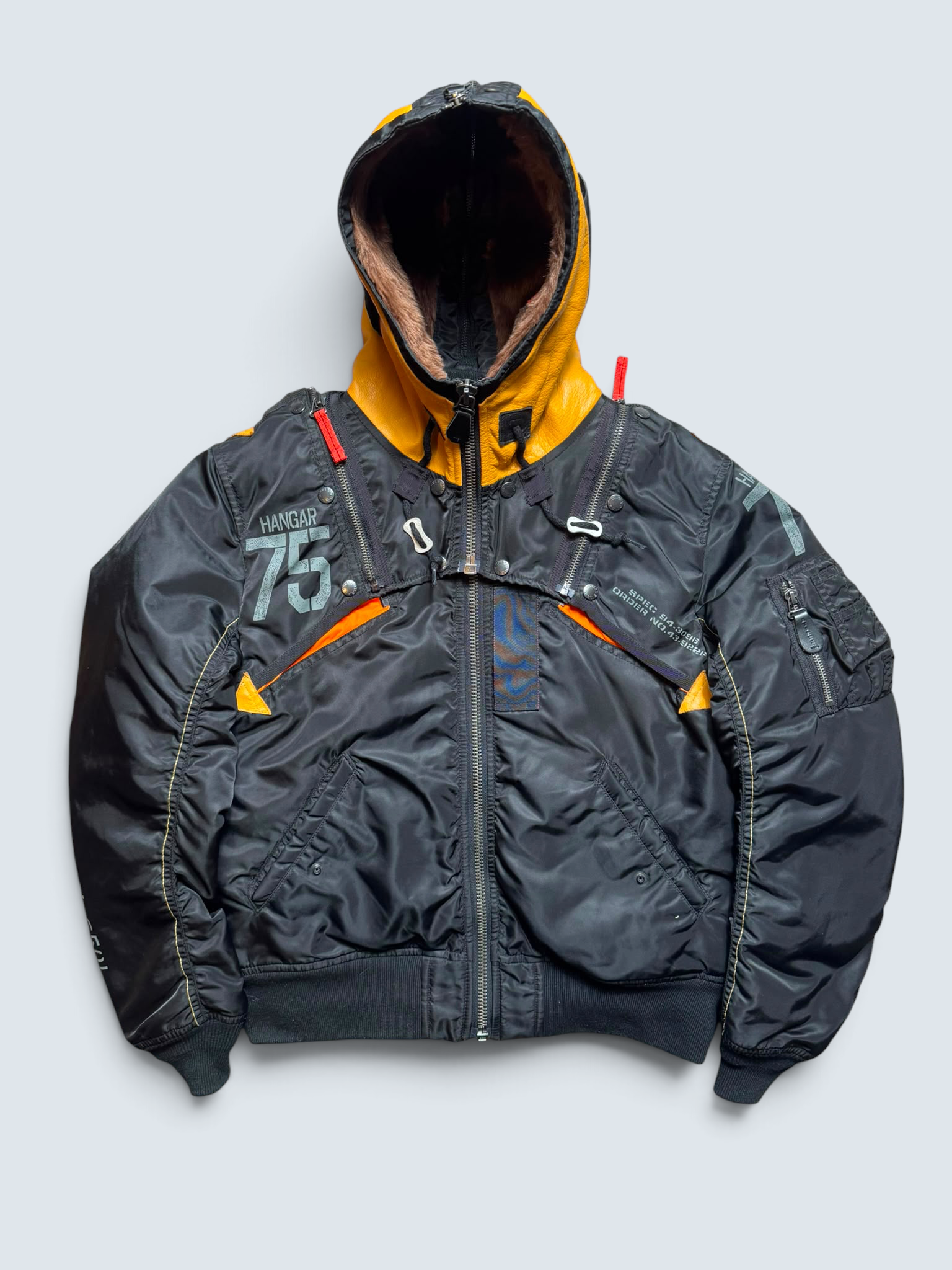Jacket fly usaf intermediate ma-1 technical zip Hangar 75 Avirex Itd Japan exclusive black - M/L