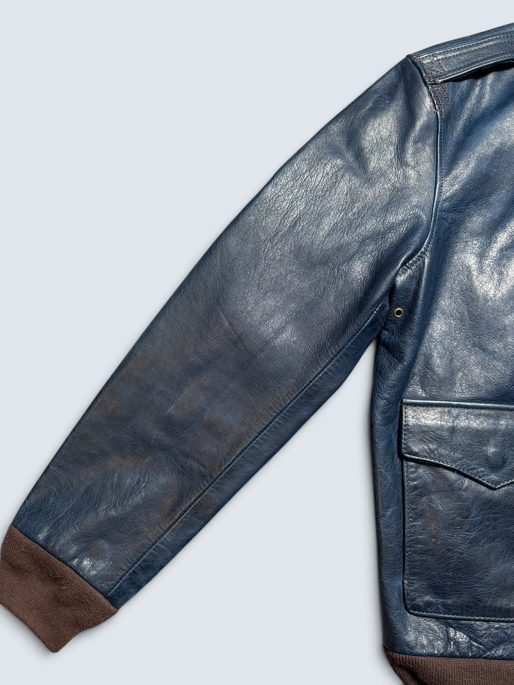 Jacket cuir horsehide bomber flight A-2 Curphey Leather patch & nose art usaf navy - 42 (L)