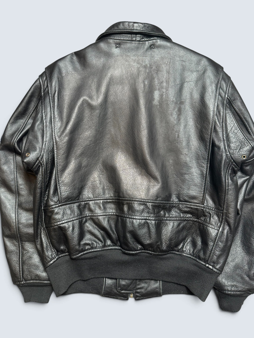 Jacket cuir cowhide flight G-1 Avirex Fly Japan exclusive Top Gun usn full patch black - M/L