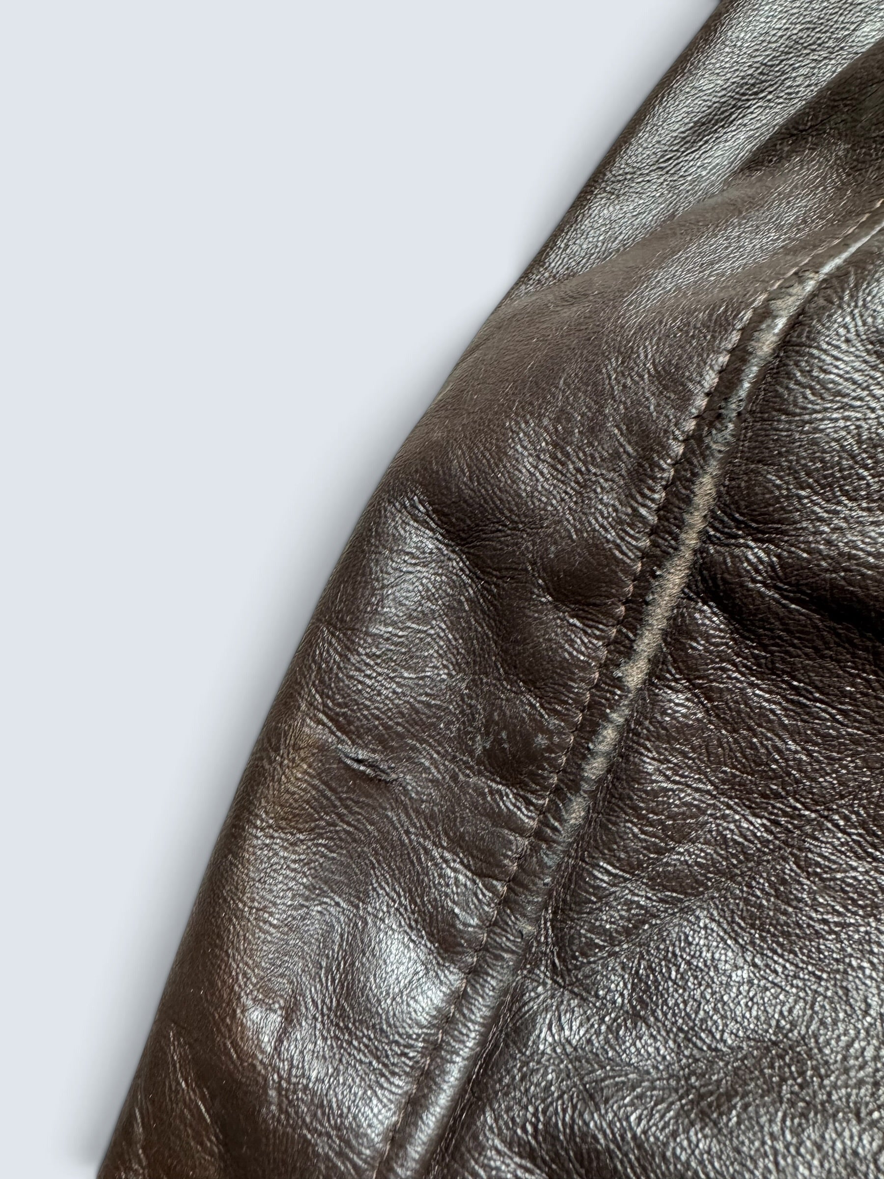 Jacket cuir cowhide flight bomber The Leather Shop Sears made in USA brown 70’s - 40 (M)