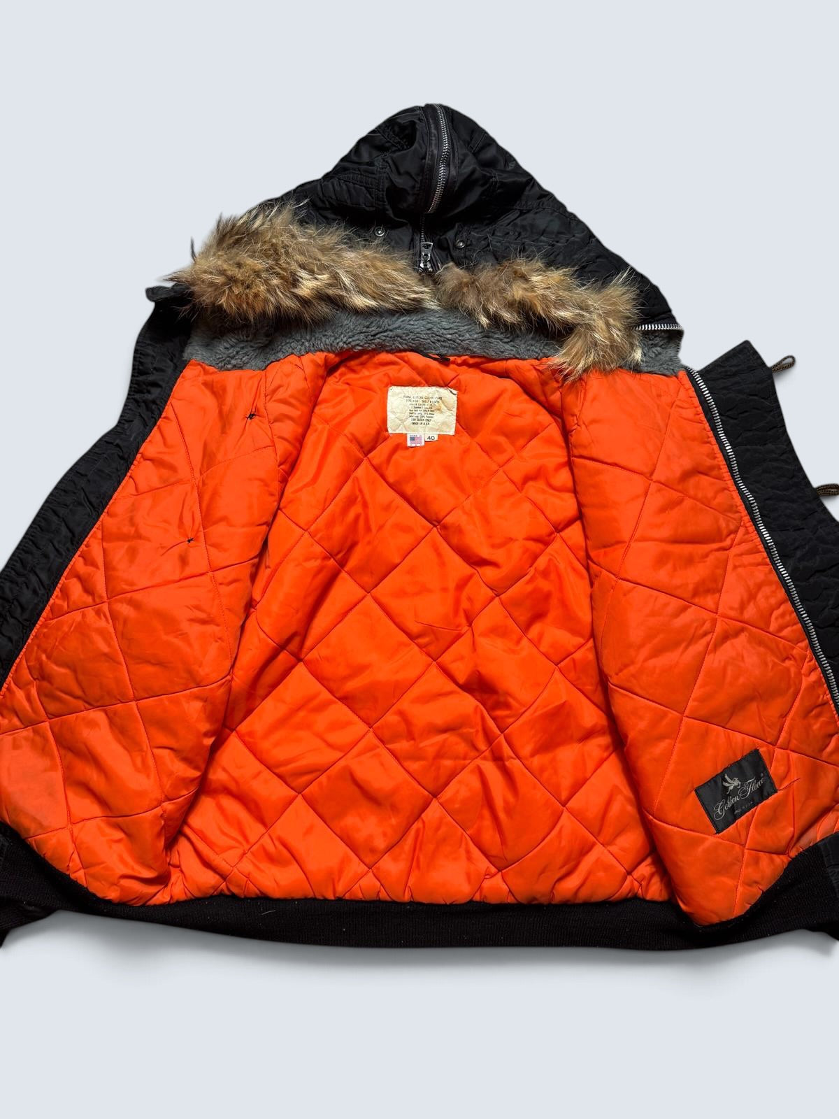 Jacket nylon parka fur bomber flight N-5A Golden Fleece black original 60's/70's - 40 (M)