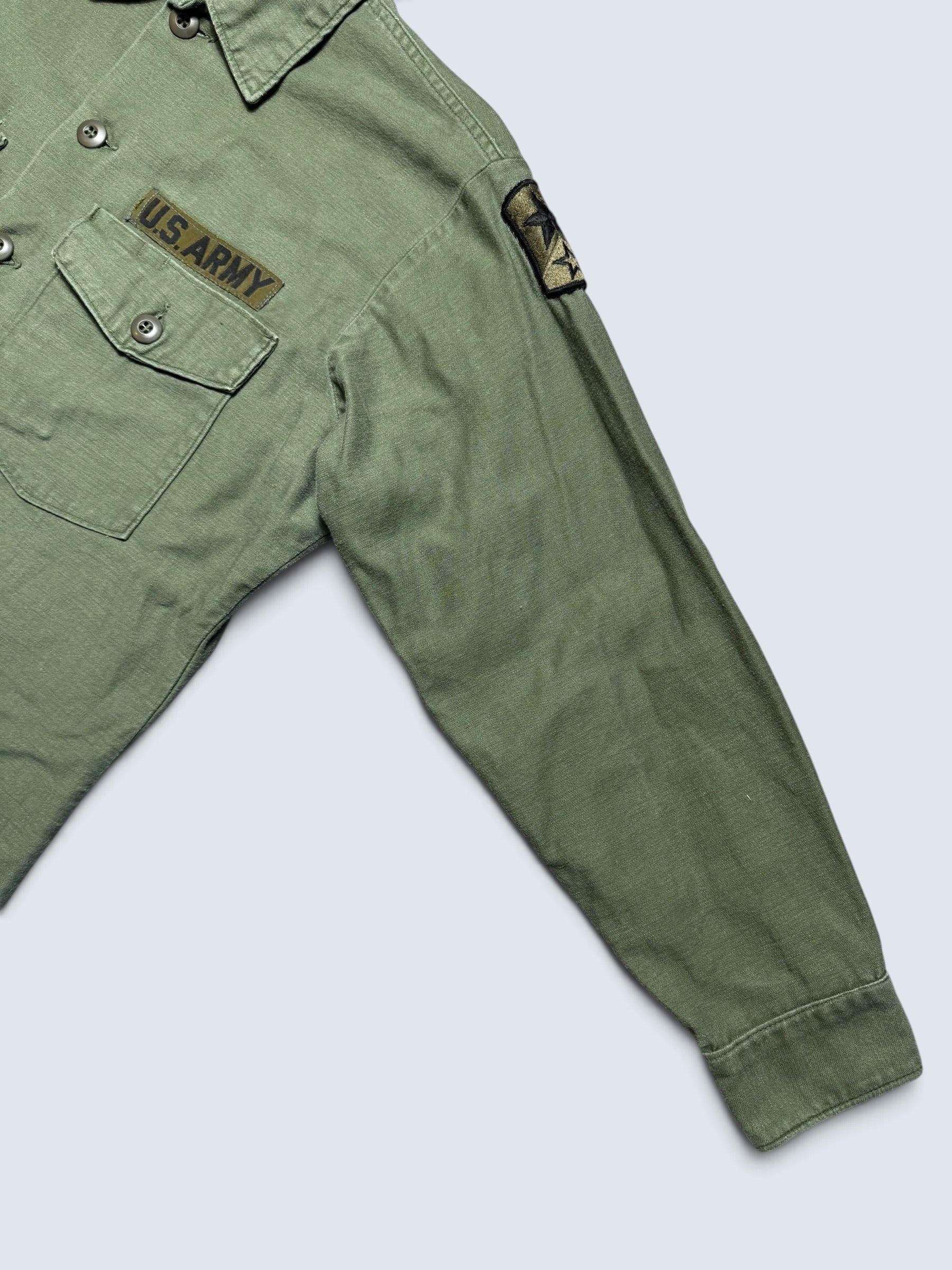 Jacket army Fatigue Shirt OG-107 cotton sateen U & W Industries 72nd Infantry Vietnam 1970 - M