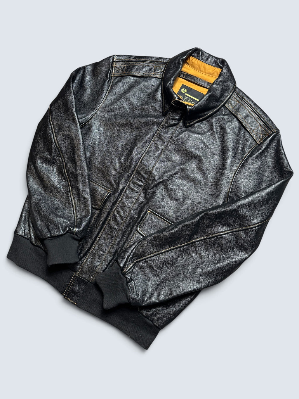 Jacket cuir bomber flight A-2 Willis & Geiger usaf black 00's - L