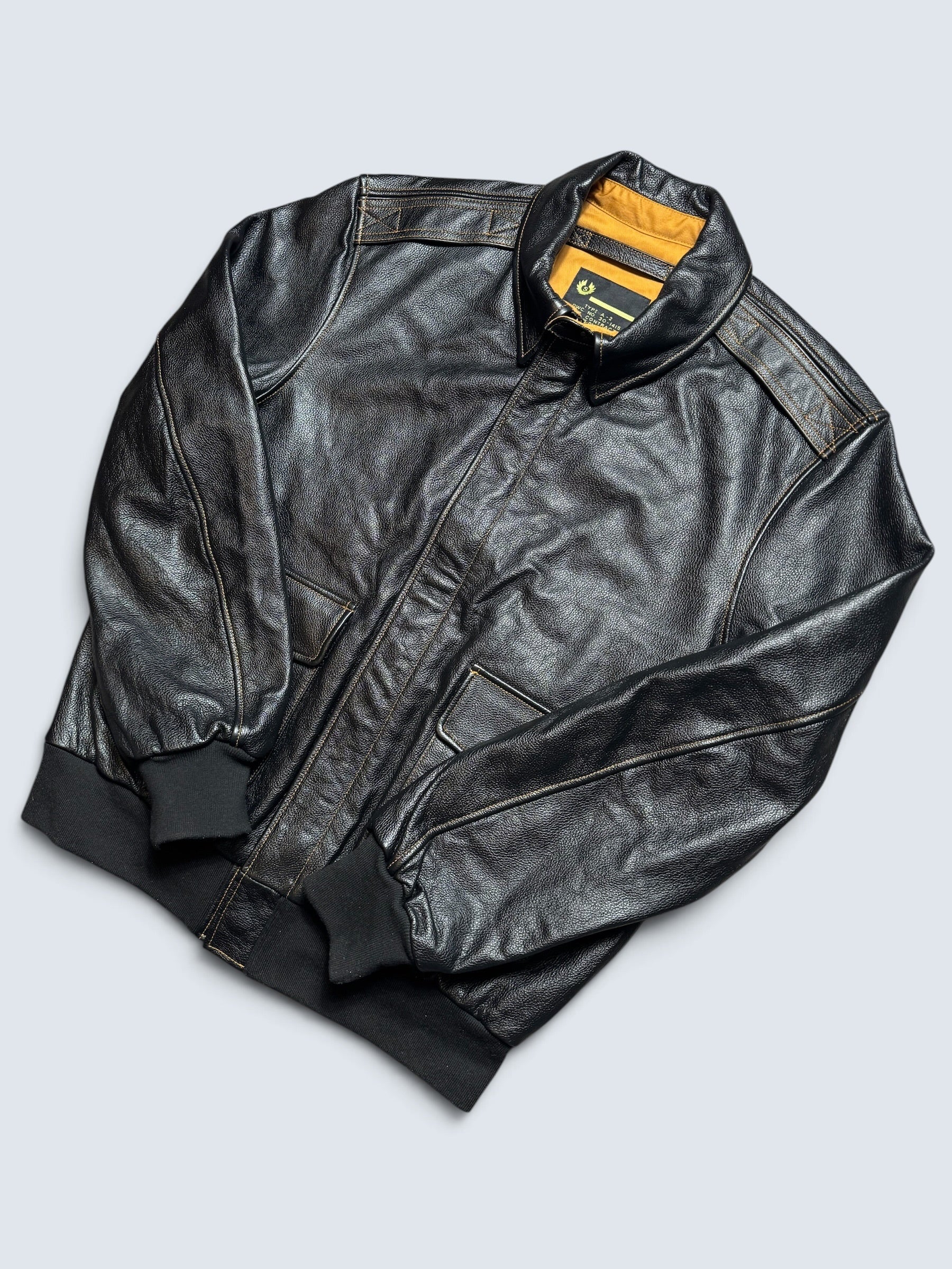 Jacket cuir bomber flight A-2 Willis & Geiger usaf black 00's - L