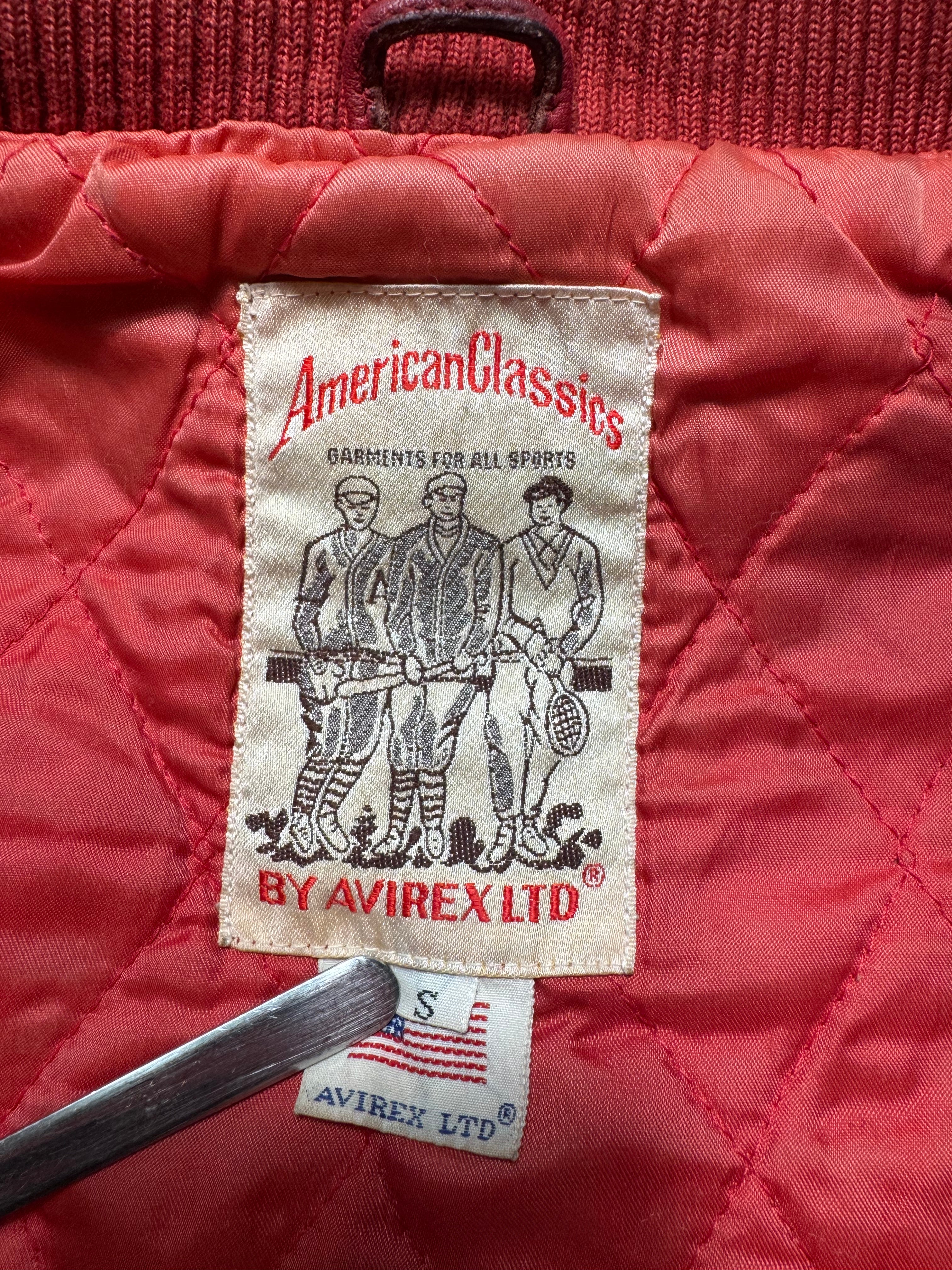 Jacket cuir varsity baseball Avirex ltd made in USA track field red vintage 80/90’s - M