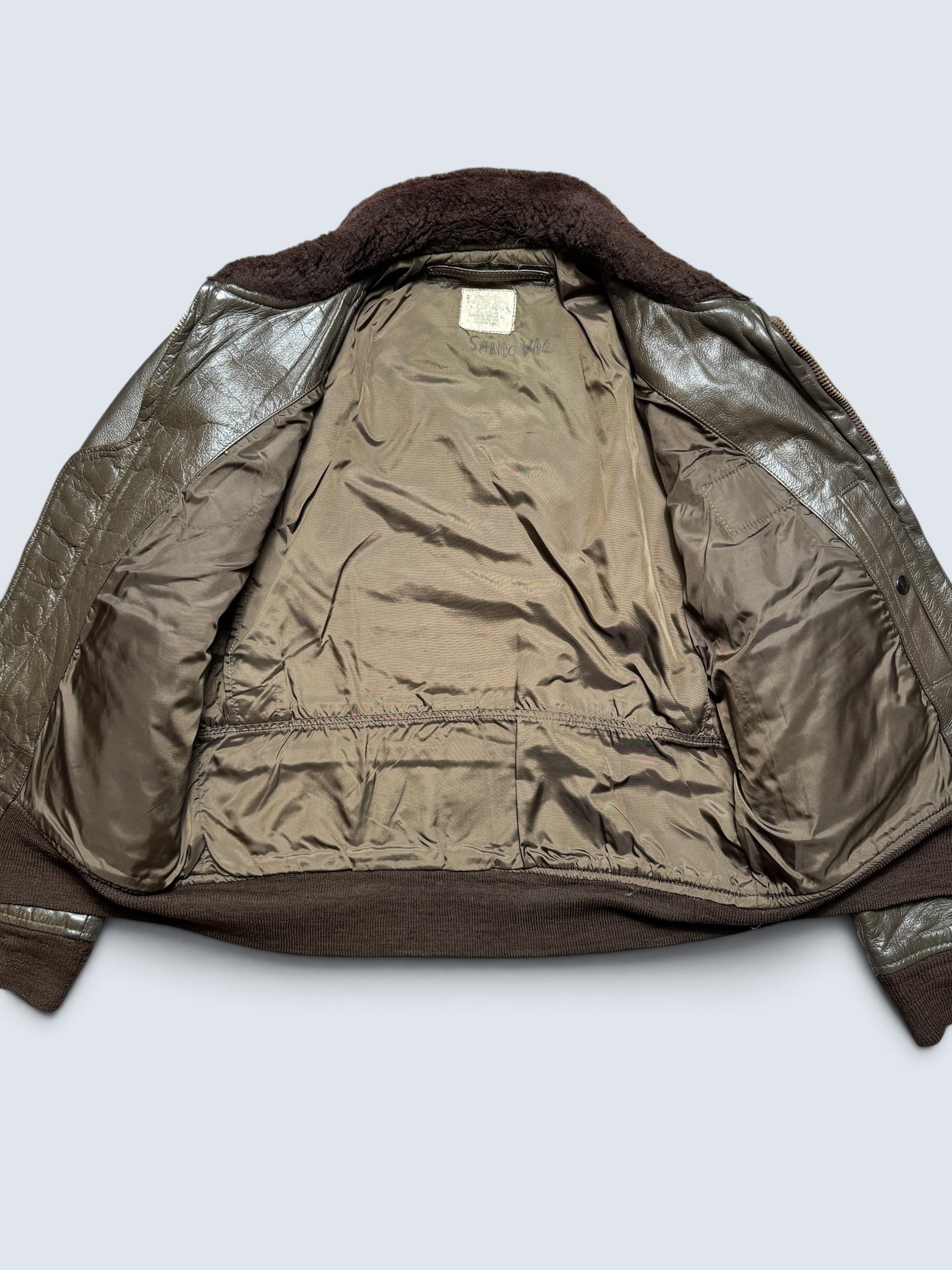 Jacket cuir goatskin flight G-1 original US Navy Ralph Edwards 1984 Cold War Era - 40 (M/L)