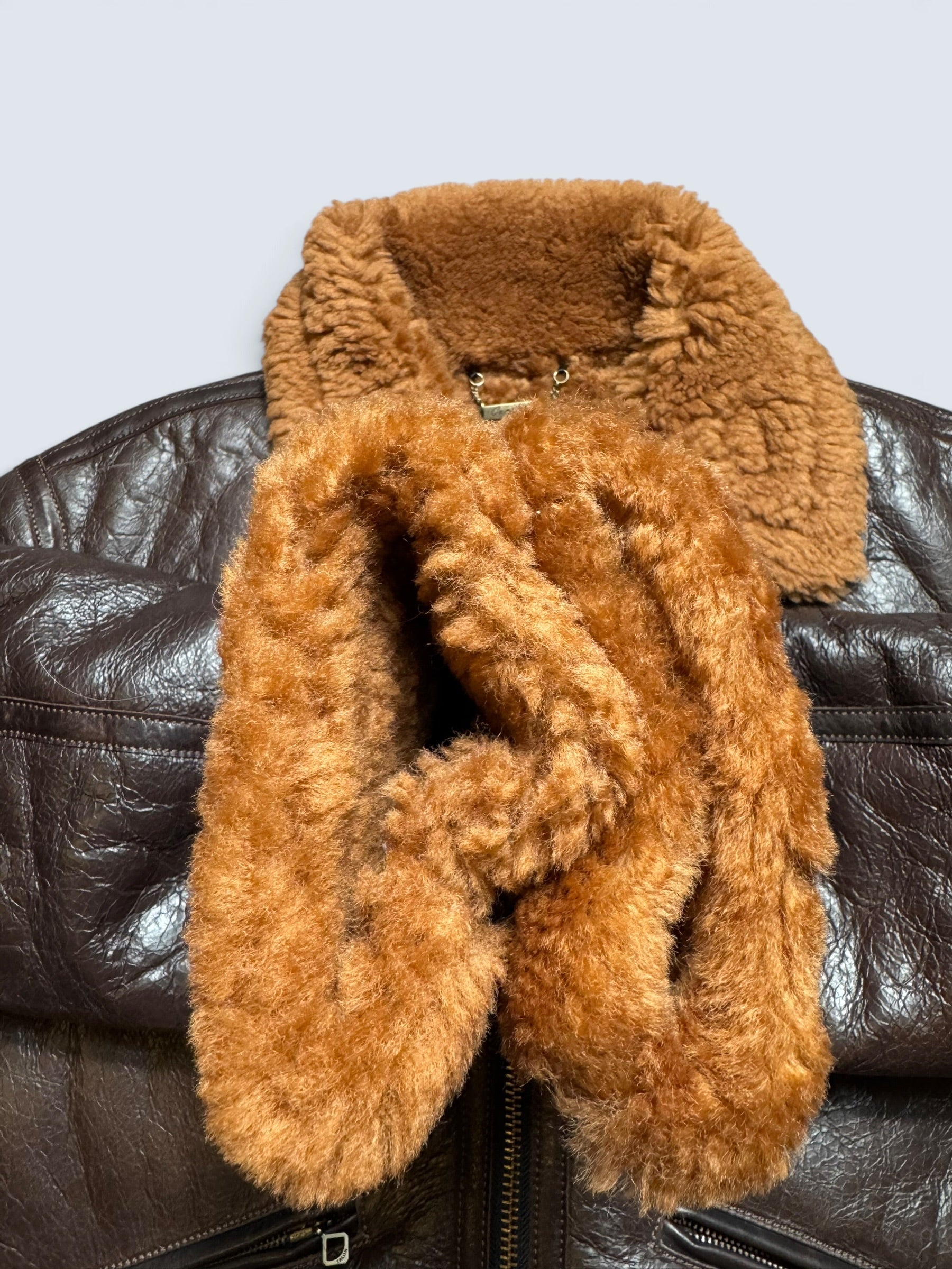 Jacket cuir flight shearling B-3 Horsehide Curphey usaf brown 00’s - 42 (XL)