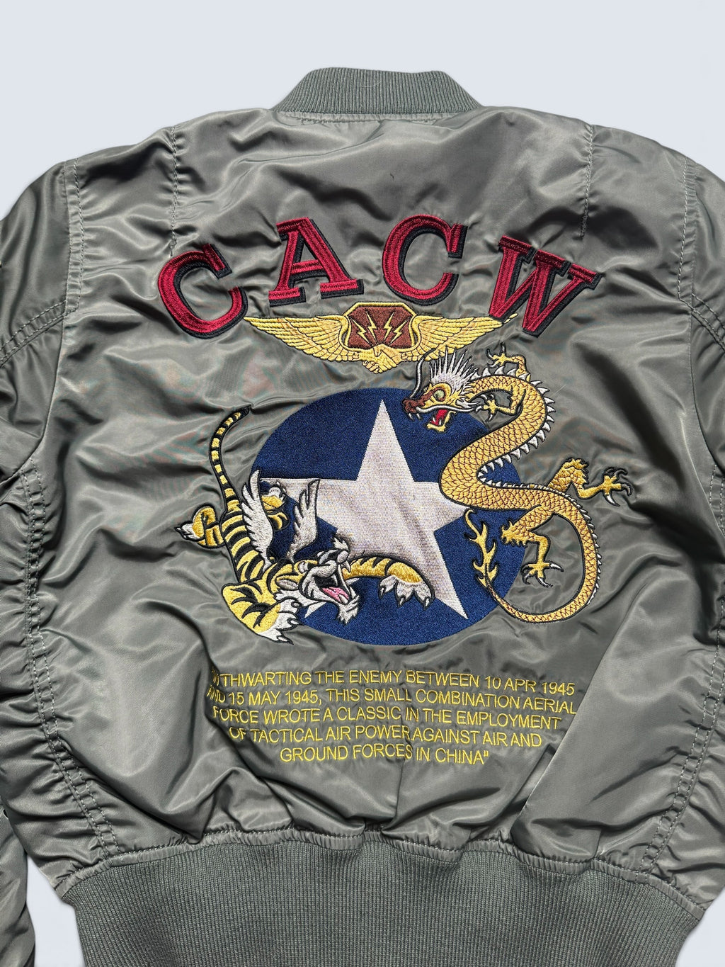 Jacket nylon bomber flight Ma-1 Avirex LTD Japan exclusive embroidery dragon 00's - S