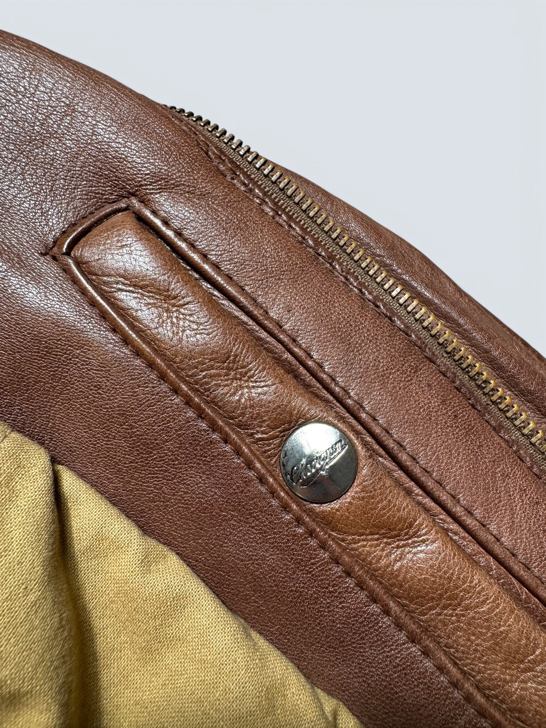 Jacket cuir cowhide flight bomber G-2 Chevignon Flying wear brown 80’s - L