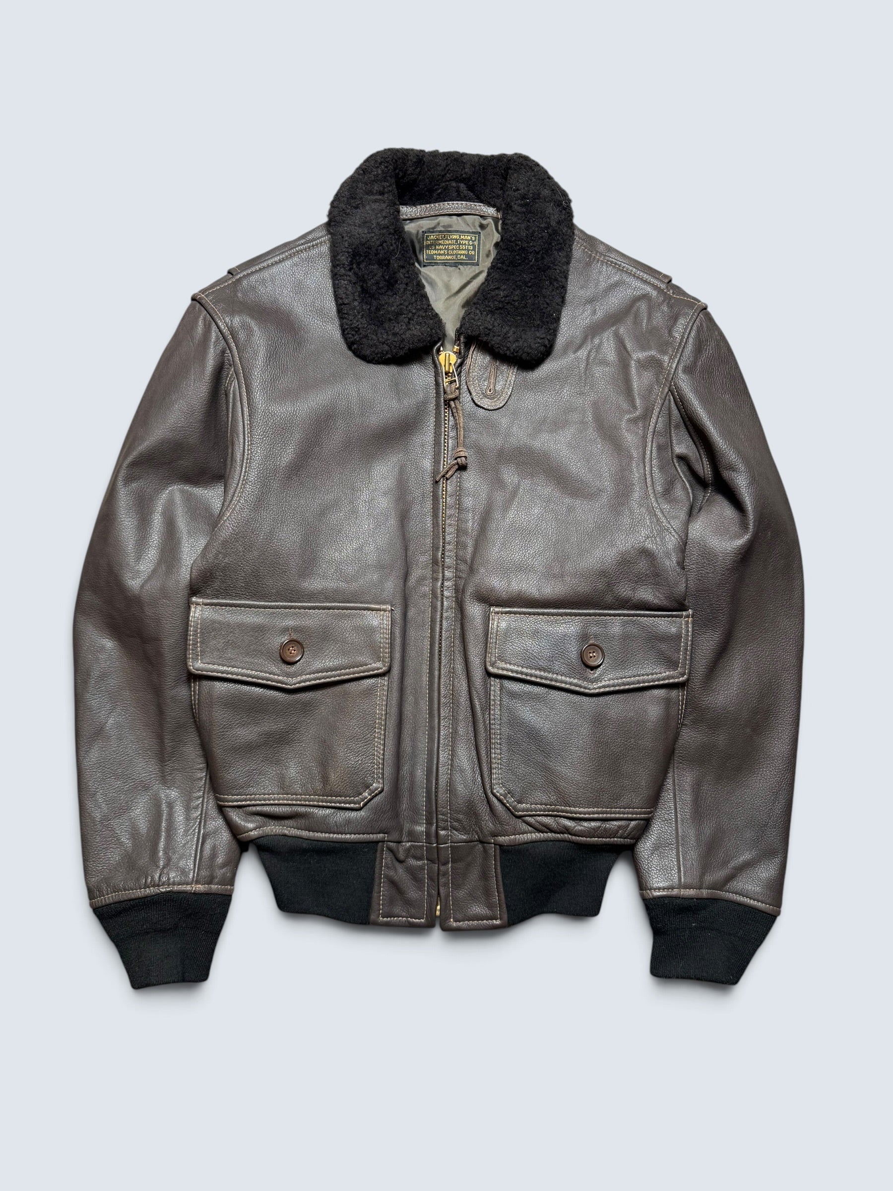 Jacket cuir flight Tedman Company G-1 usn made in Japan dark brown 00’s - S/M