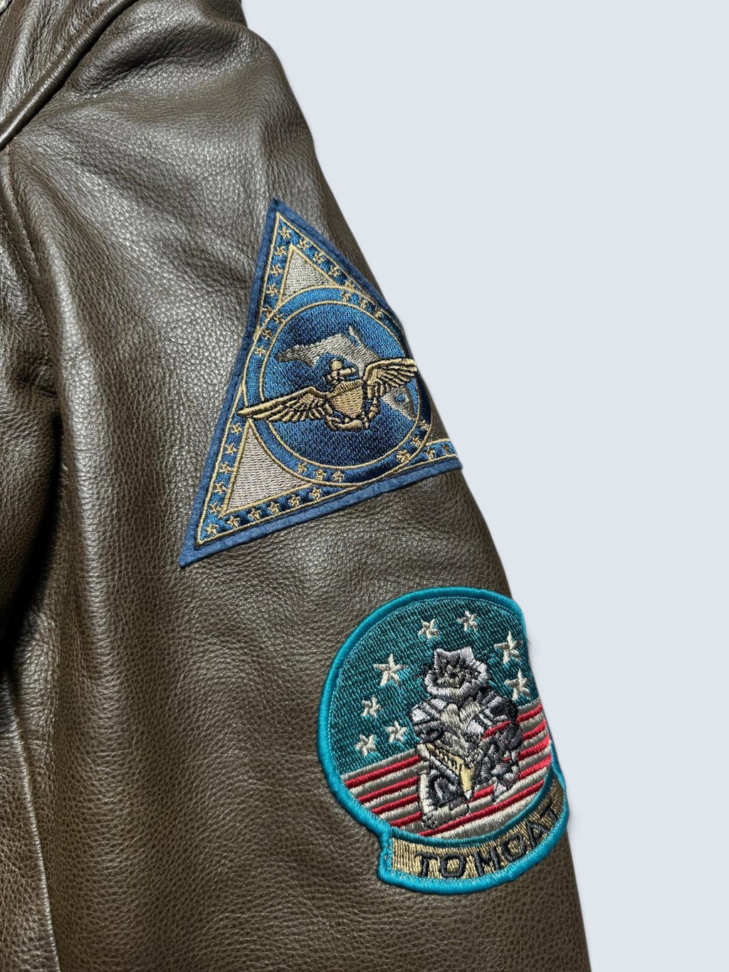 Jacket cuir cowhide flight G-1 Avirex LTD Japan exclusive Top Gun usn full patch brown 00’s - L