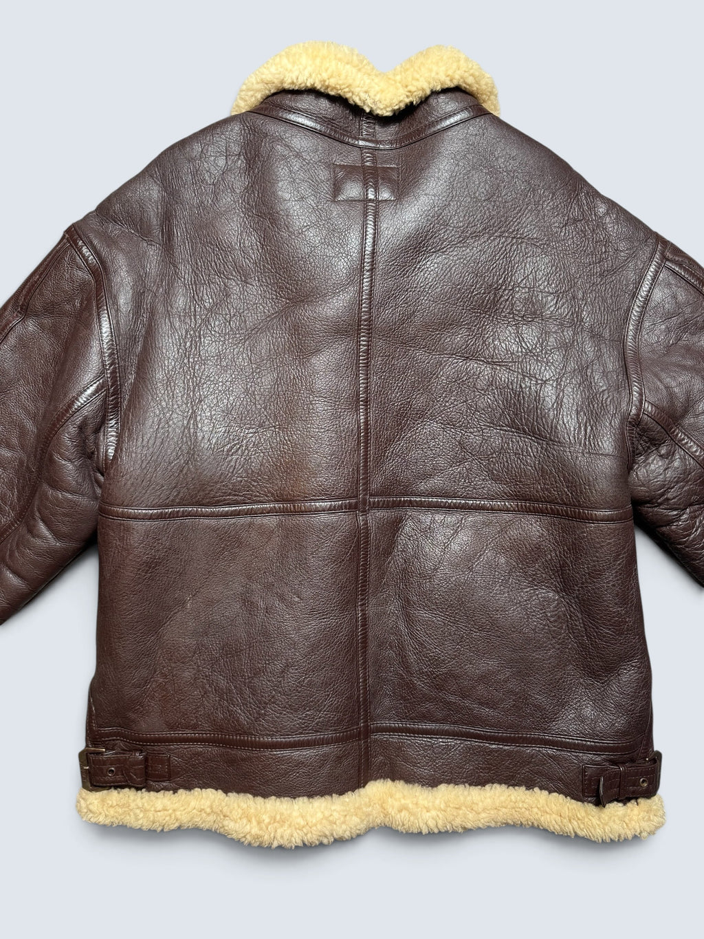 Jacket cuir bomber flight B-3 Avirex usaf brown vintage 90's - XL