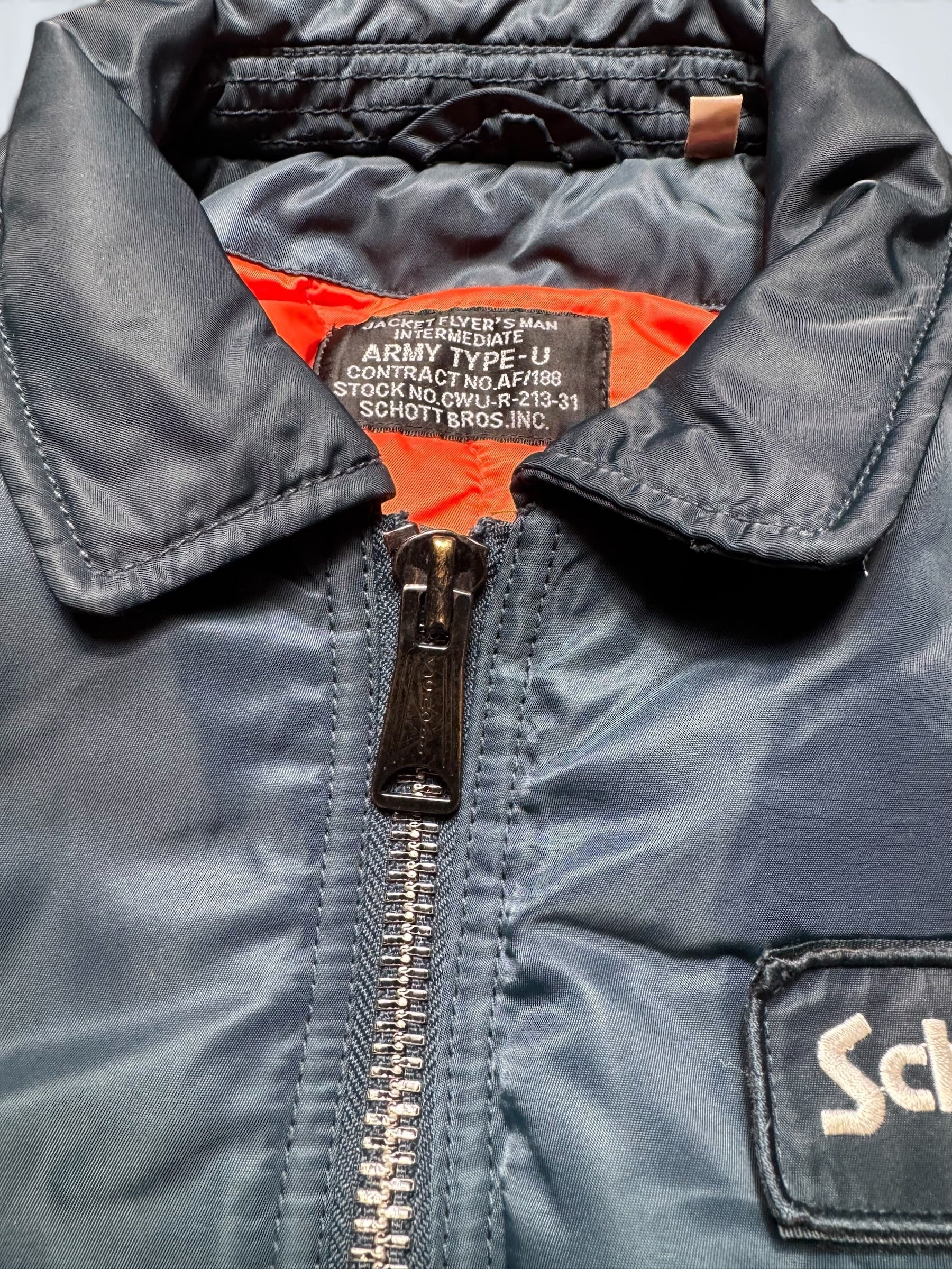 Jackket nylon bomber flight Schott Bros. Inc CWU TYPE-U navy vintage 00's - M