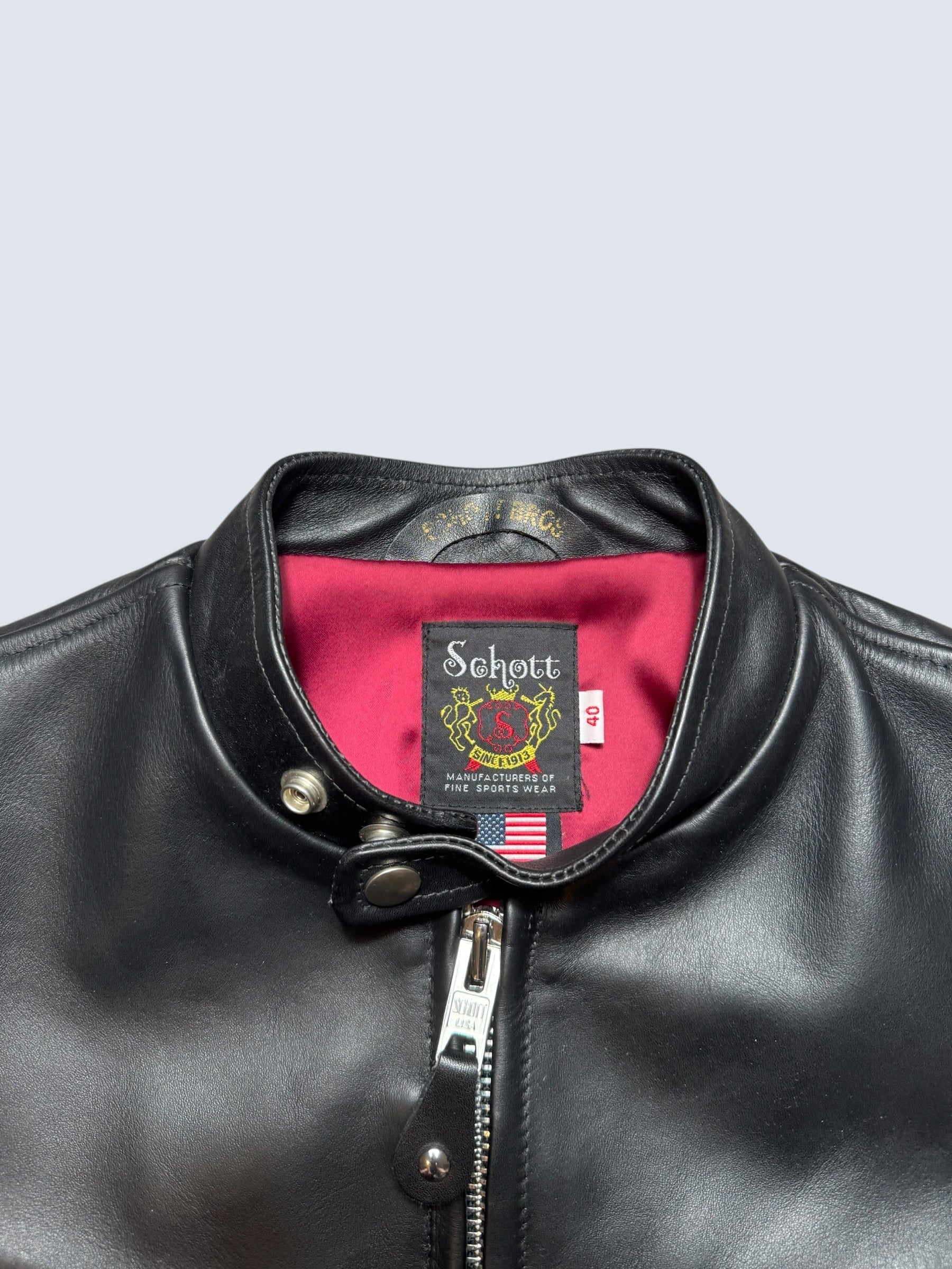 Jacket cuir cowhide Cafe Racer motorcycle Schott Bros. made in USA 641xx Japan exclusive black 00's -  40 (M/L)