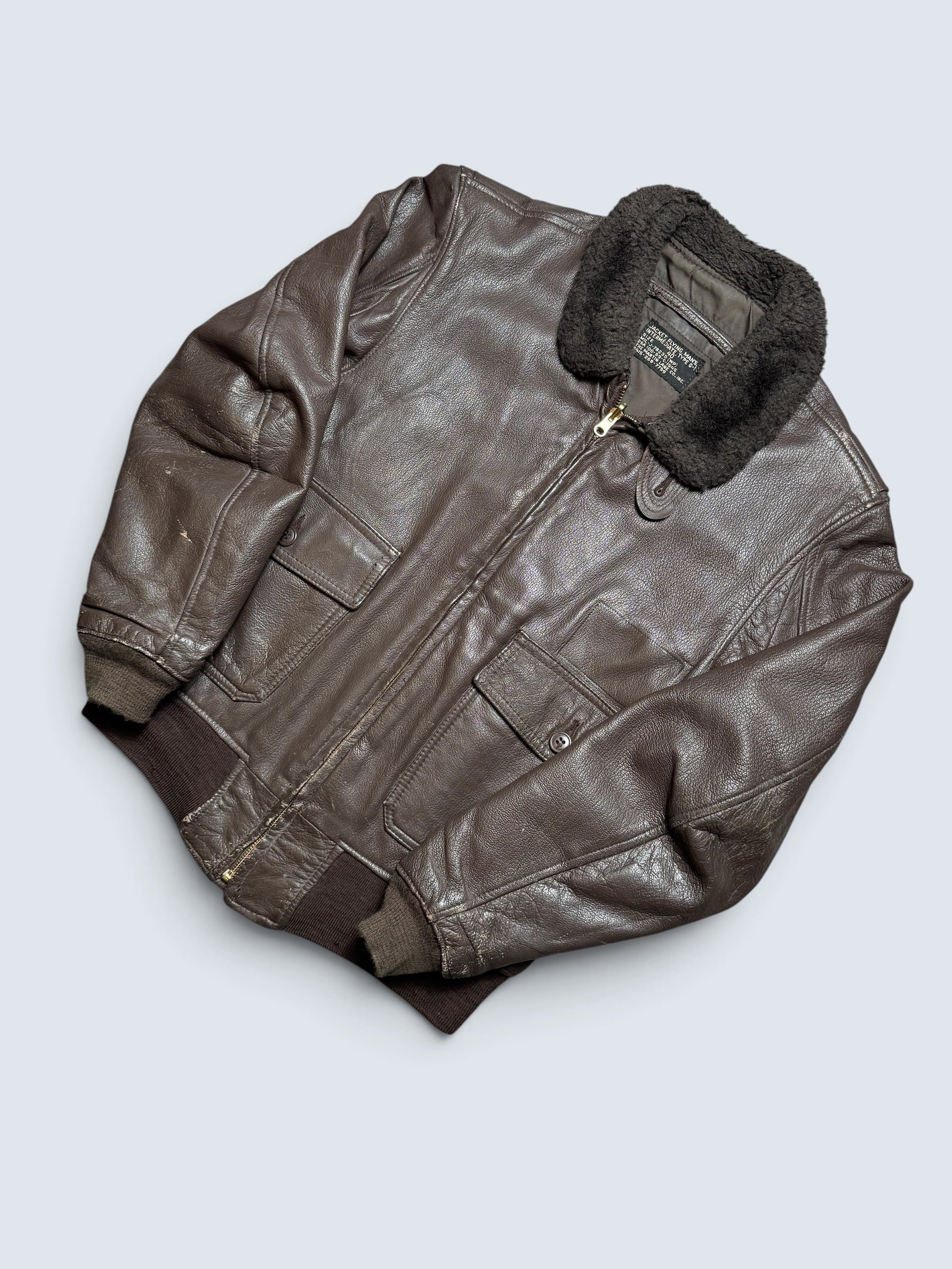 Jacket cuir goatskin flight G-1 original US Navy The Martin Lane 1969 Vietnam Era - 40 (M)