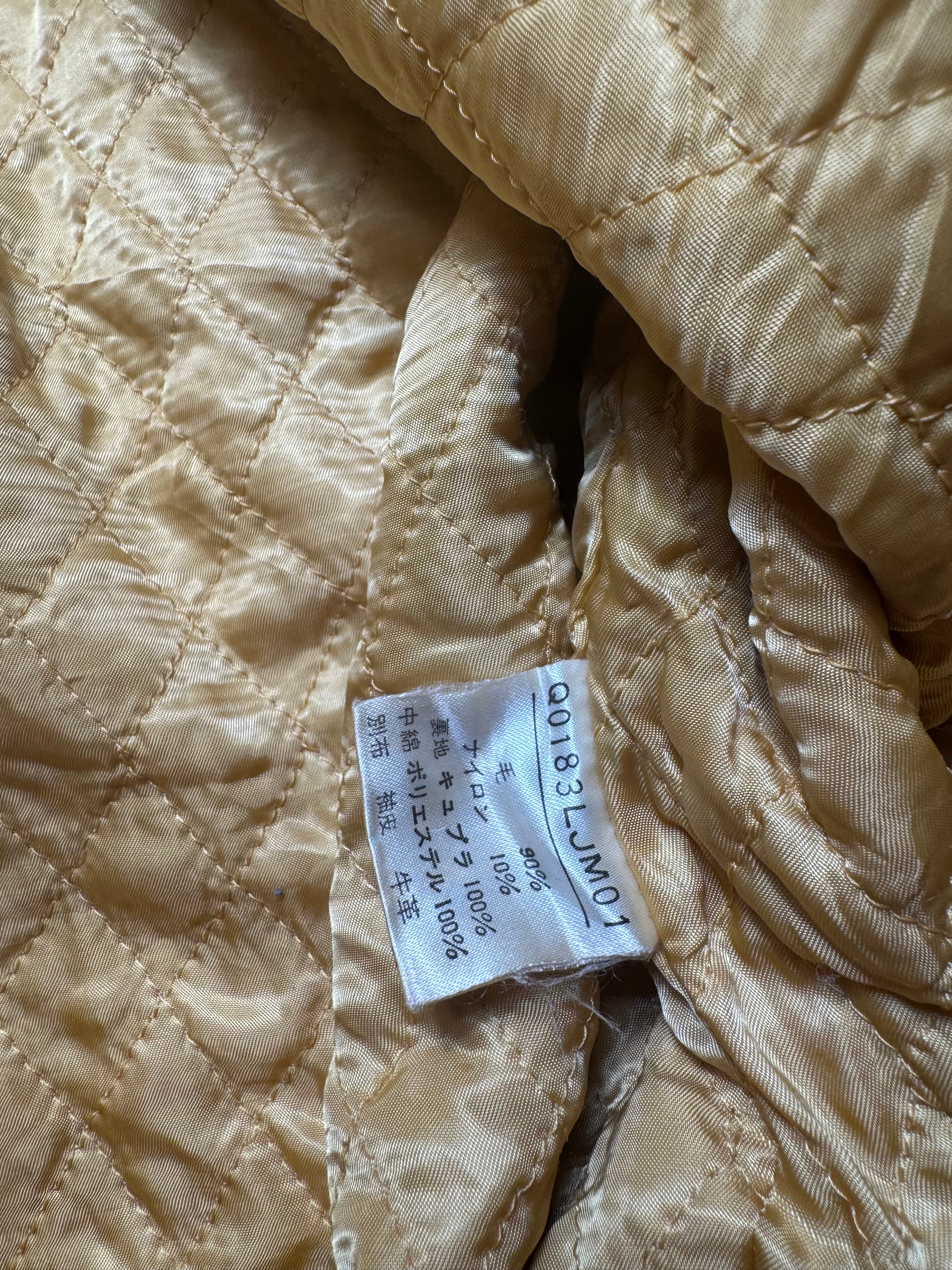Jacket teddy varsity baseball coton & leather Atsuki Onishi made in Japan yellow vintage 90’s - M