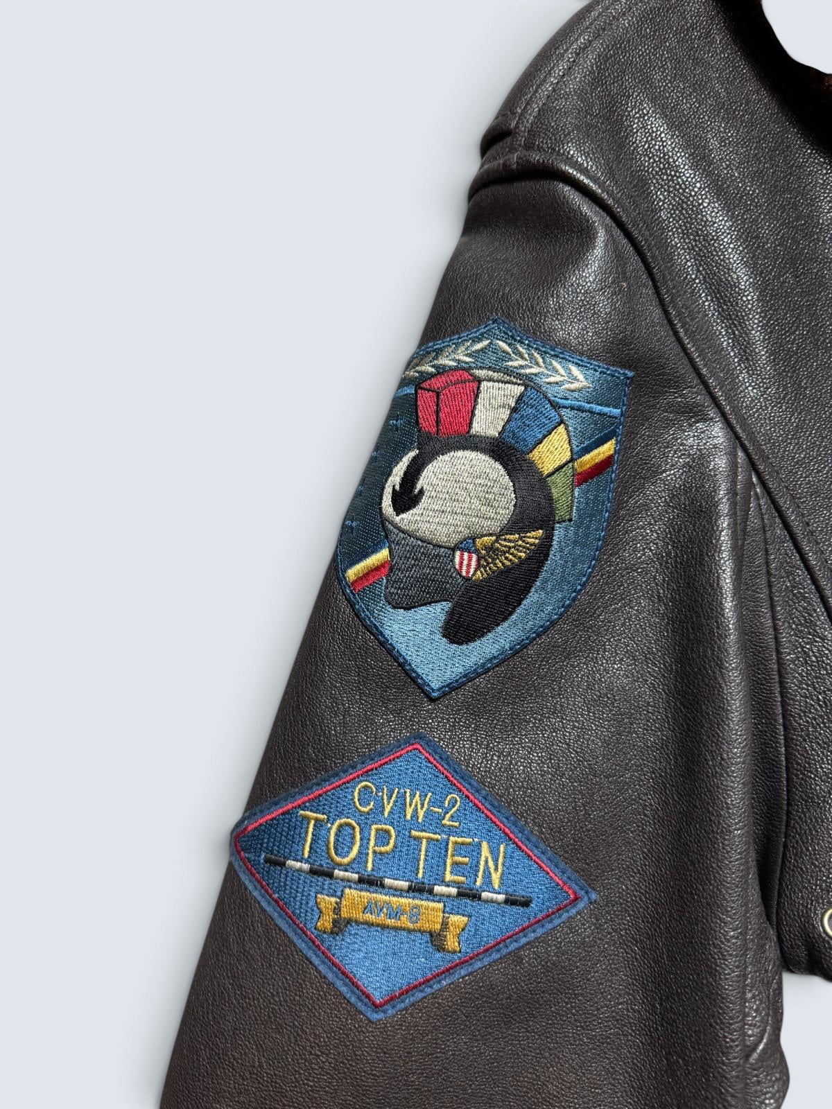 Jacket/veste cuir cowhide flight G-1 Avirex LTD Japan exclusive Top Gun usn full patch black - 44 (XL)