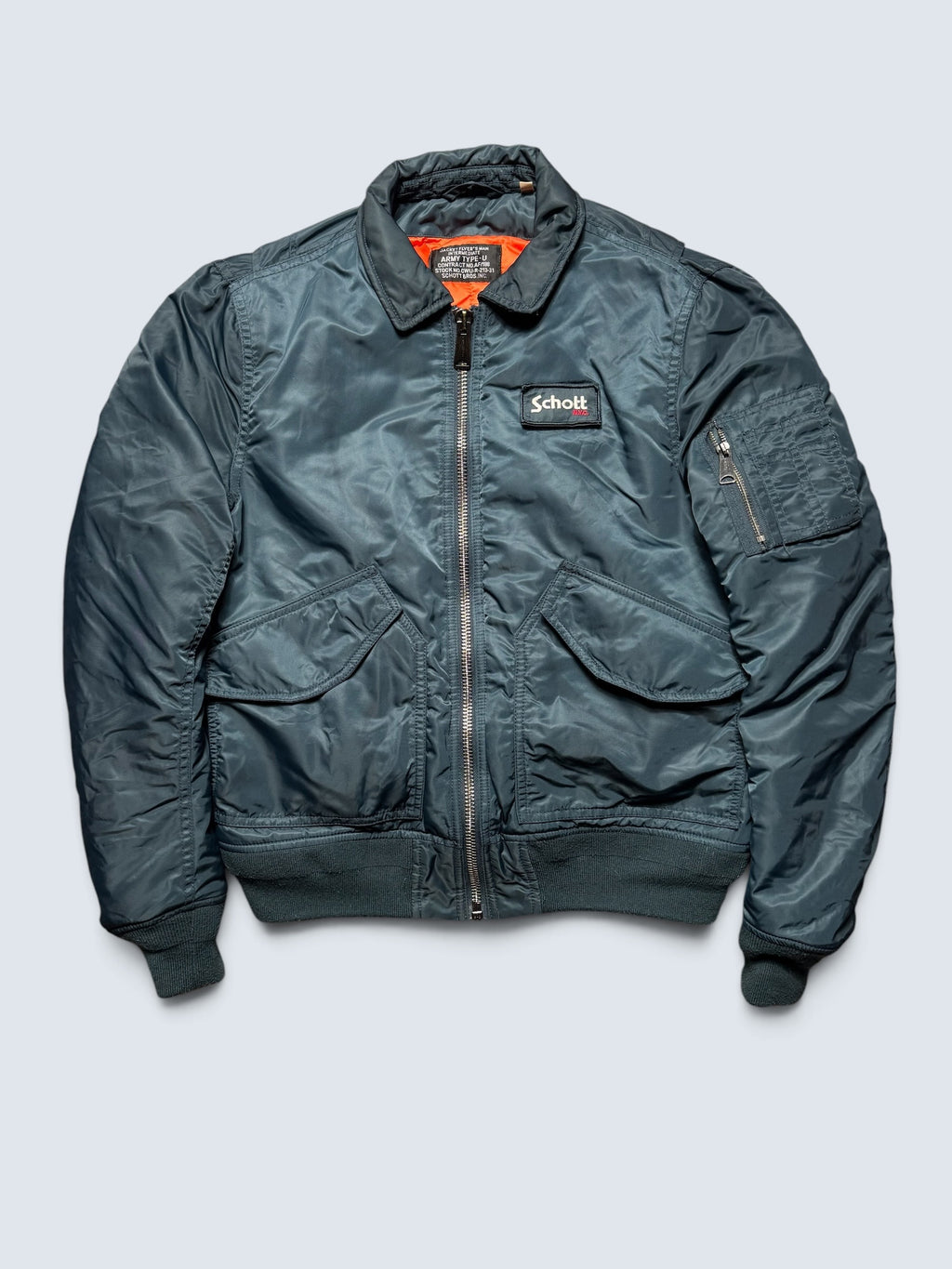 Jackket nylon bomber flight Schott Bros. Inc CWU TYPE-U navy vintage 00's - M