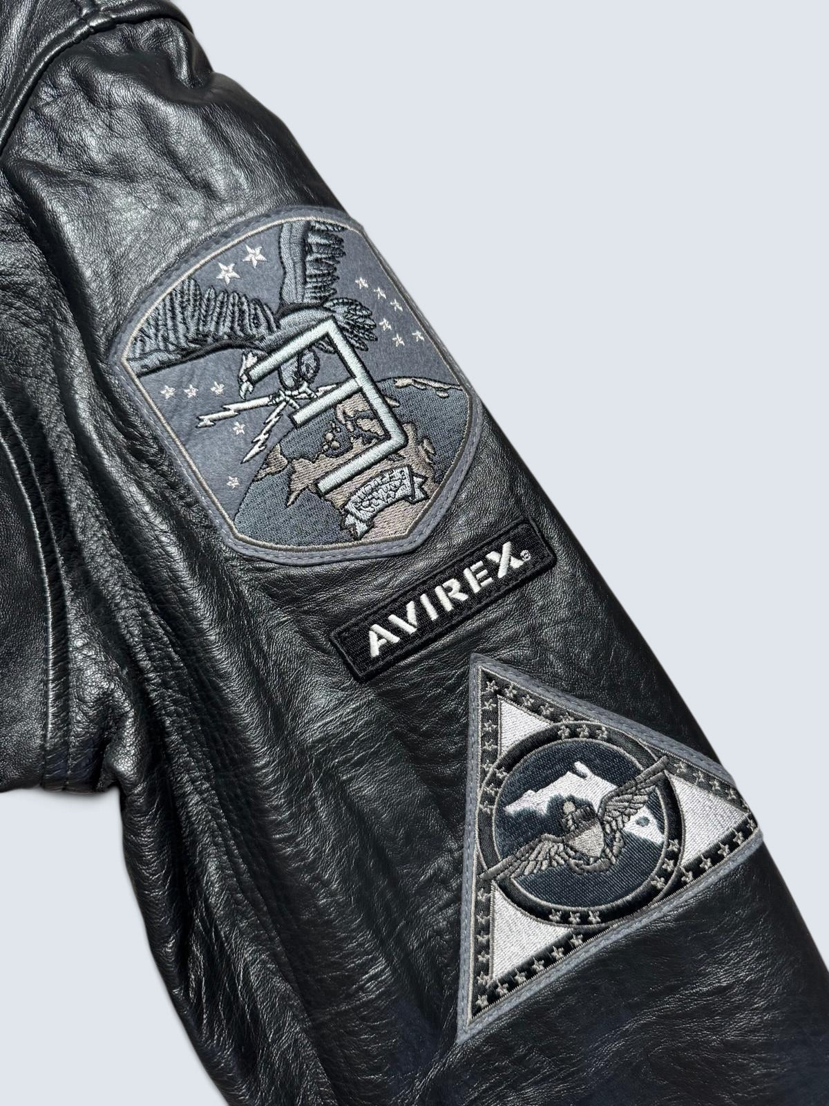 Jacket cuir cowhide flight G-1 Avirex Japan exclusive Top Gun usn full patch black - M/L