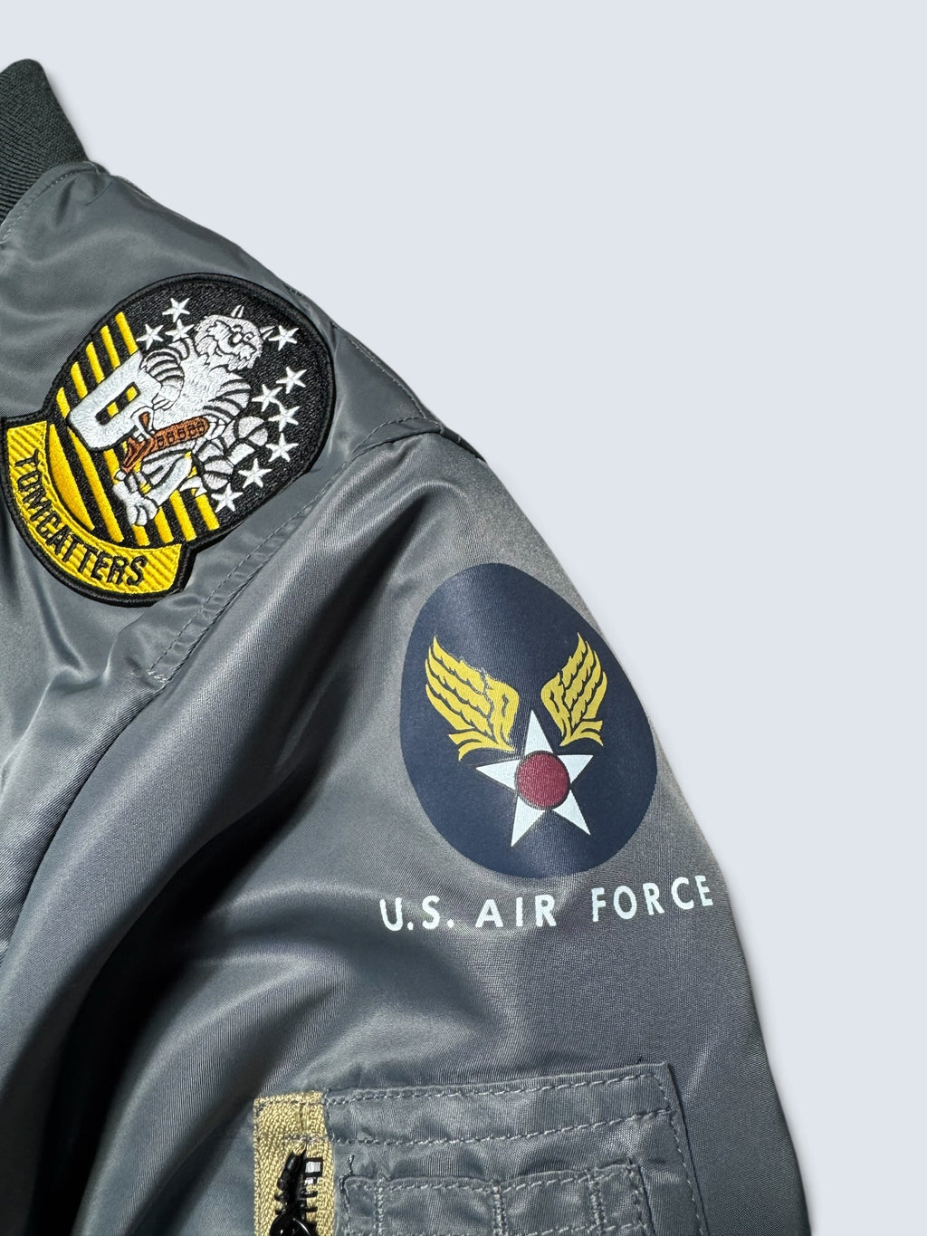 Jacket nylon bomber flight Ma-1 Toys McCoy Tmj2432 usaf full patch 1957 grey - M