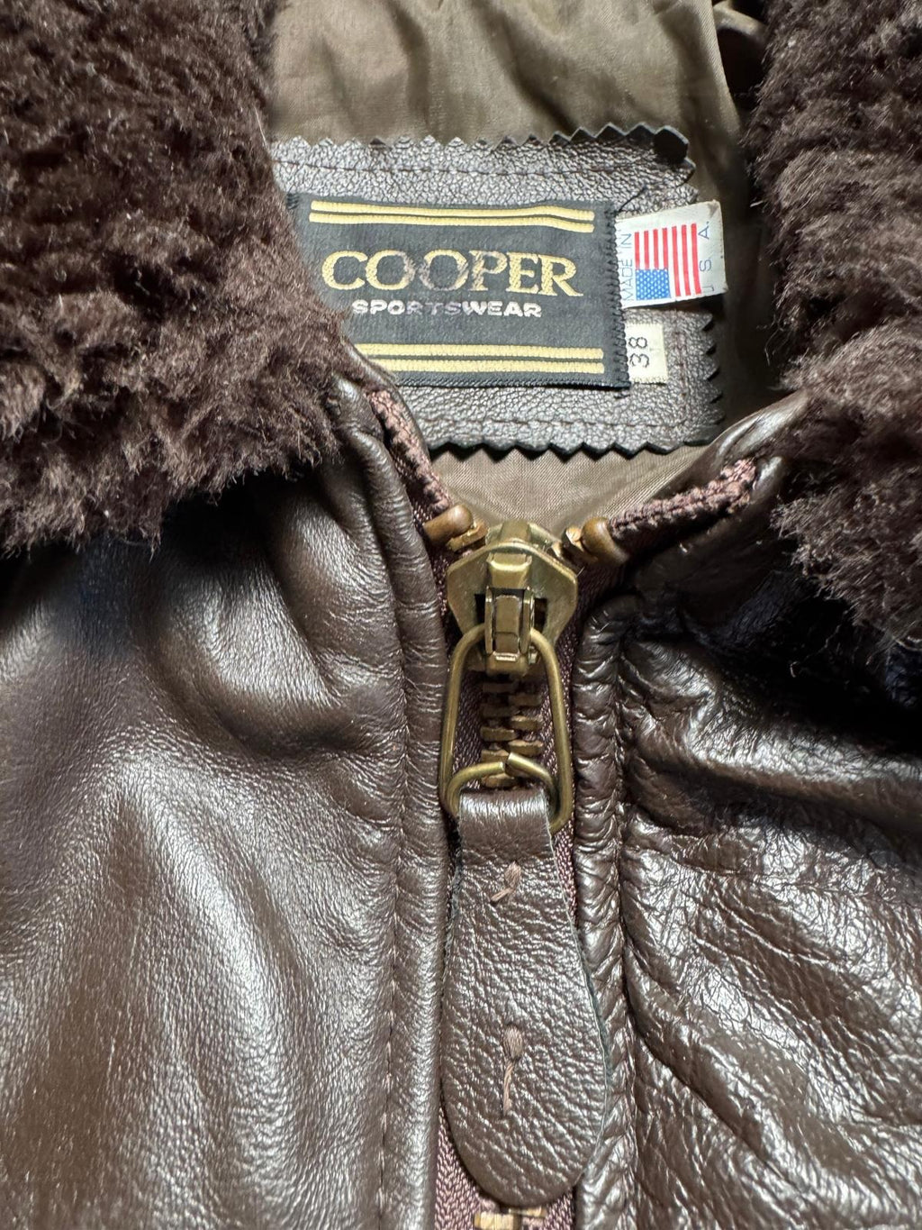 Jacket cuir cowhide flight G-1 Cooper made in USA usn black 80’s - 38 (M)