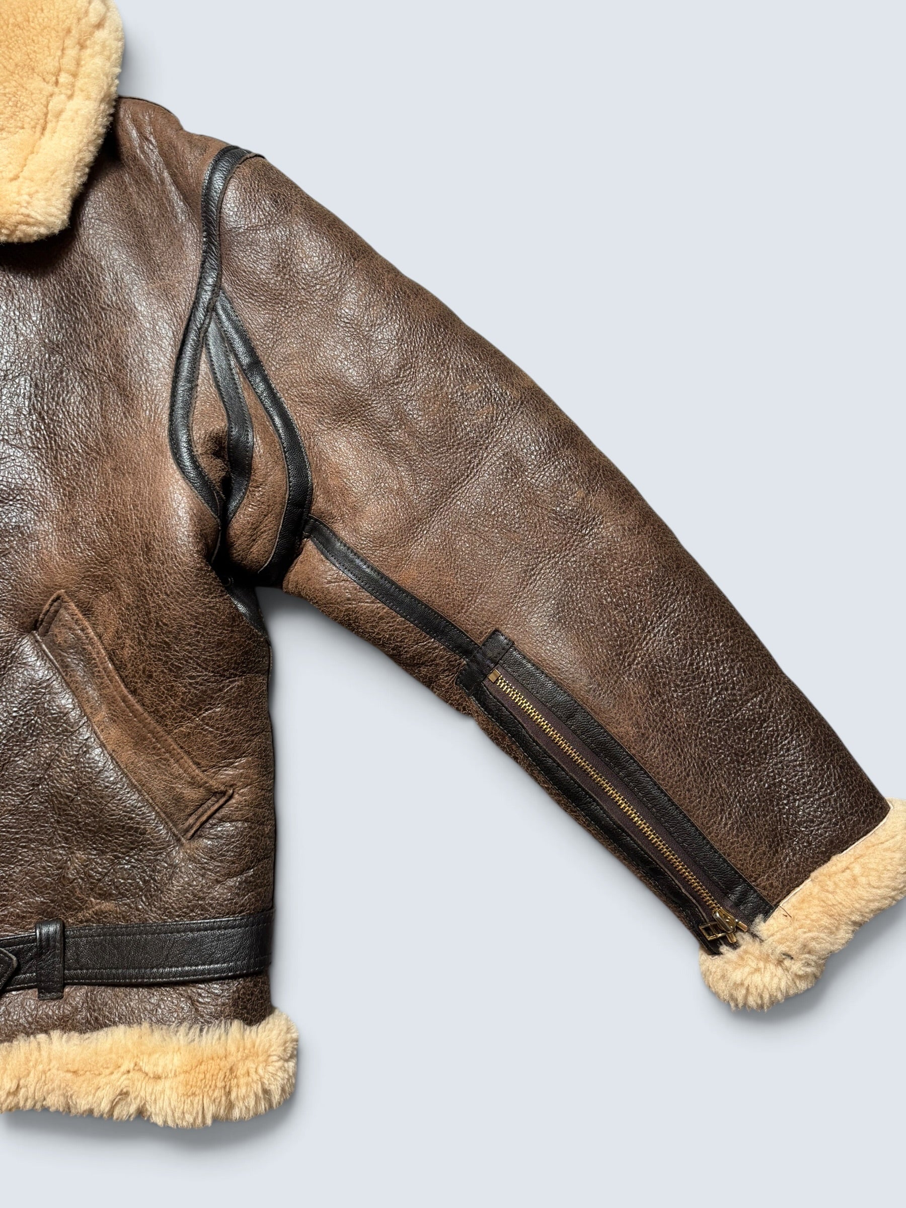 Jacket cuir flight shearling Irvin Cockpit made in USA RAF brown vintage 00’s - 40 (M/L)