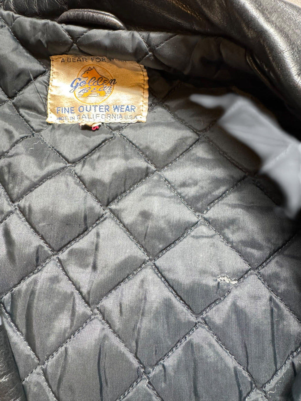 Jacket cuir biker motorcycle Perfecto Golden Bear made in USA black 80’s - 40 (M)