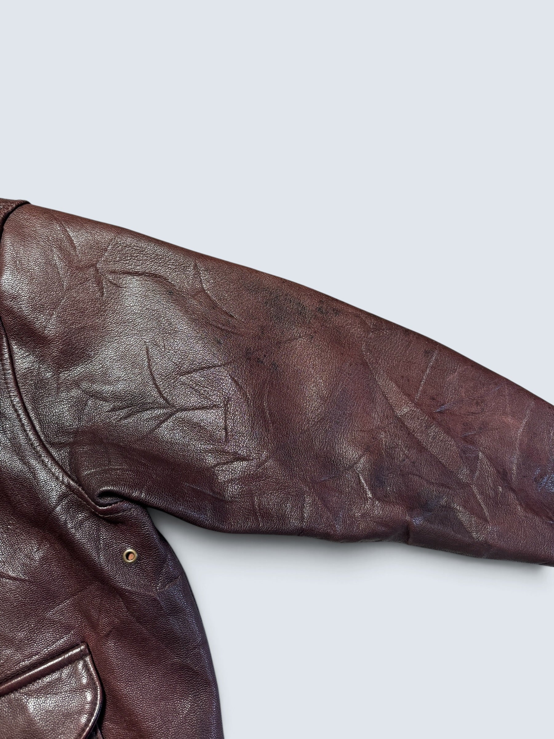 Jacket cuir goatskin flight A-2 Avirex made in USA usaf brown 70’s- 42 (L)