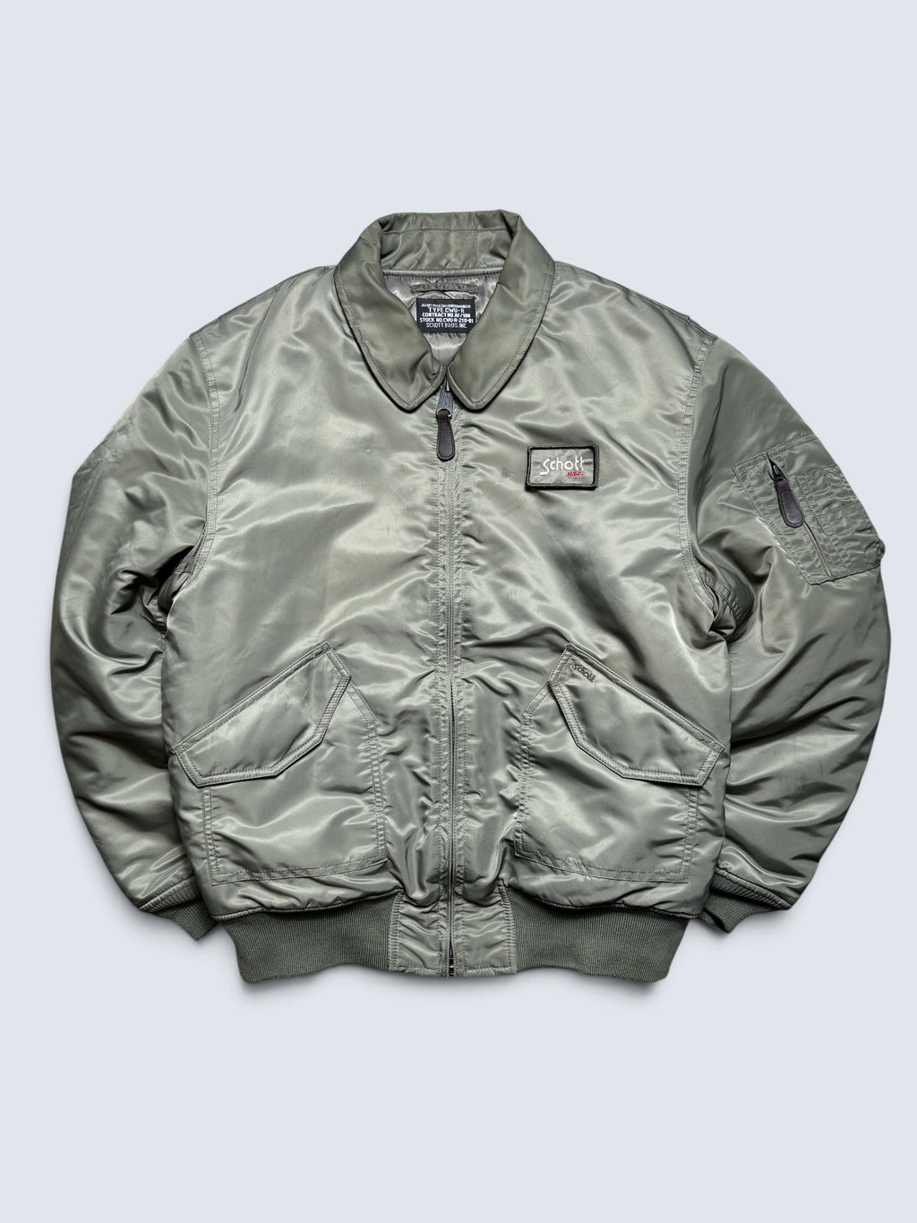 Jacket bomber fly Schott Bros nyc CWU-R/45P usaf kaki/grey vintage 90’s - L/XL