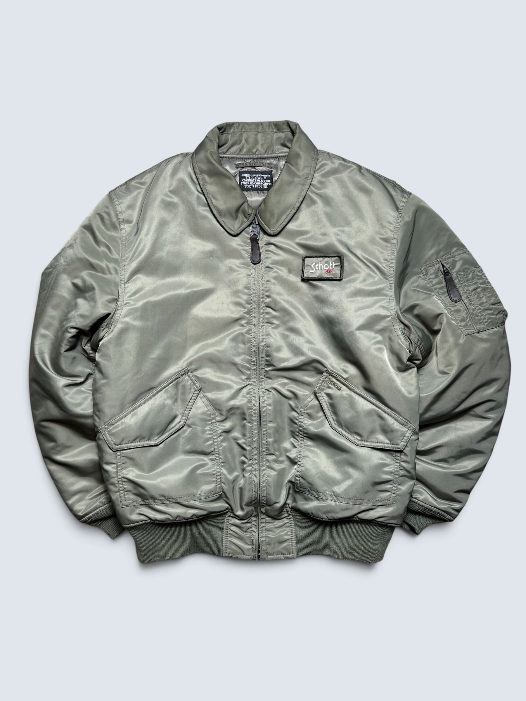 Jacket bomber fly Schott Bros nyc CWU-R/45P usaf kaki/grey vintage 90’s - L/XL