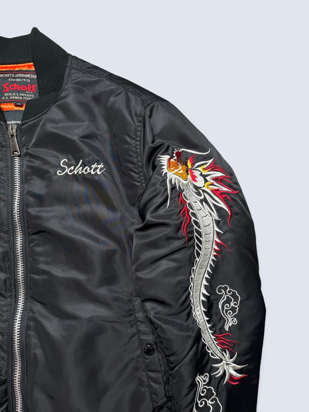 Jacket bomber Ma-1 103rd anniversary Schott NYC x Andersson Bell dragon black FW16 - M