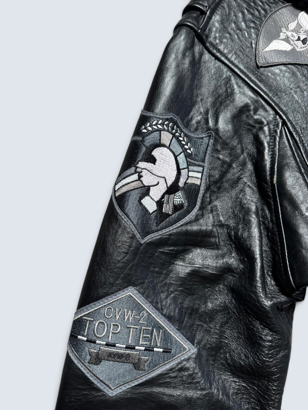 Jacket cuir cowhide flight G-1 Avirex Japan exclusive Top Gun usn full patch black - M/L