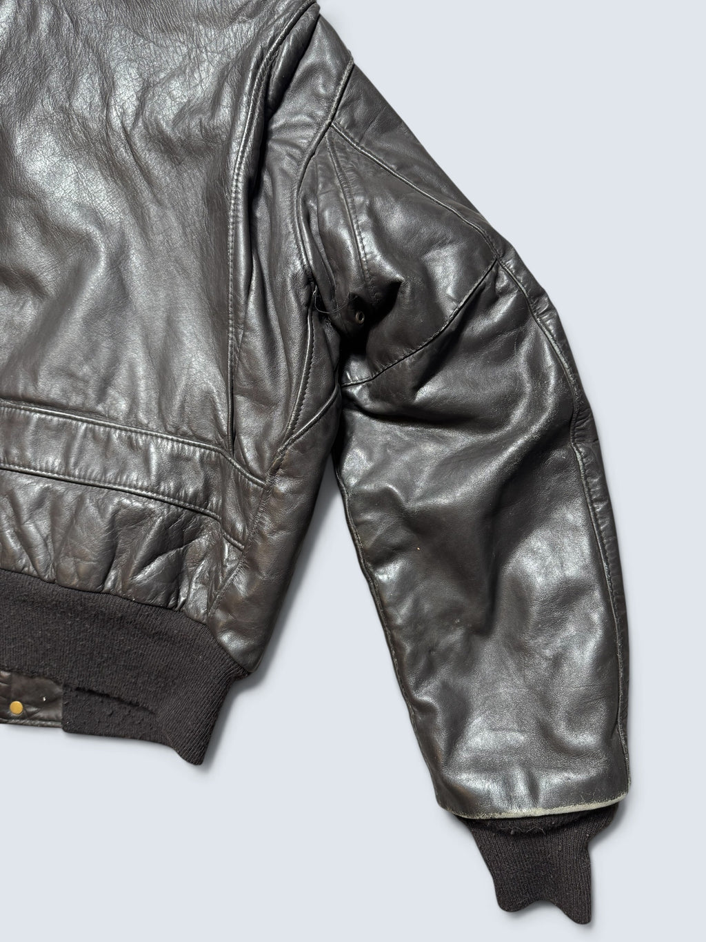 Jacket cuir cowhide flight bomber Schott NYC 674MS made in USA black 80’s - 44 (L)