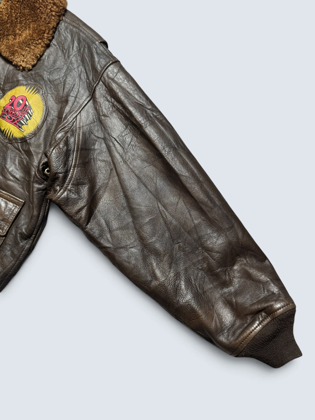 Jacket cuir cowhide flight G-1 Avirex Limited Made in USA usn 20th patch brown 80’s - M