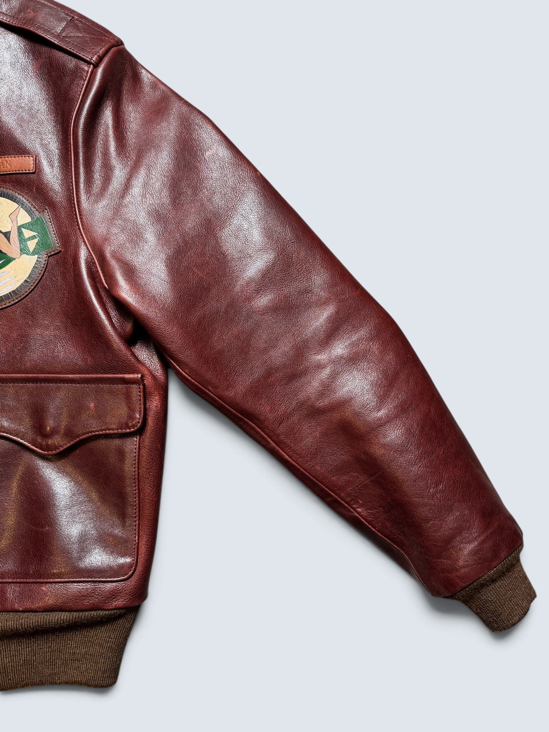Jacket cuir cowhide bomber flight A-2 Cidu Leathers Clo. patch Catch-22 usaf brown - 40 (S/M)