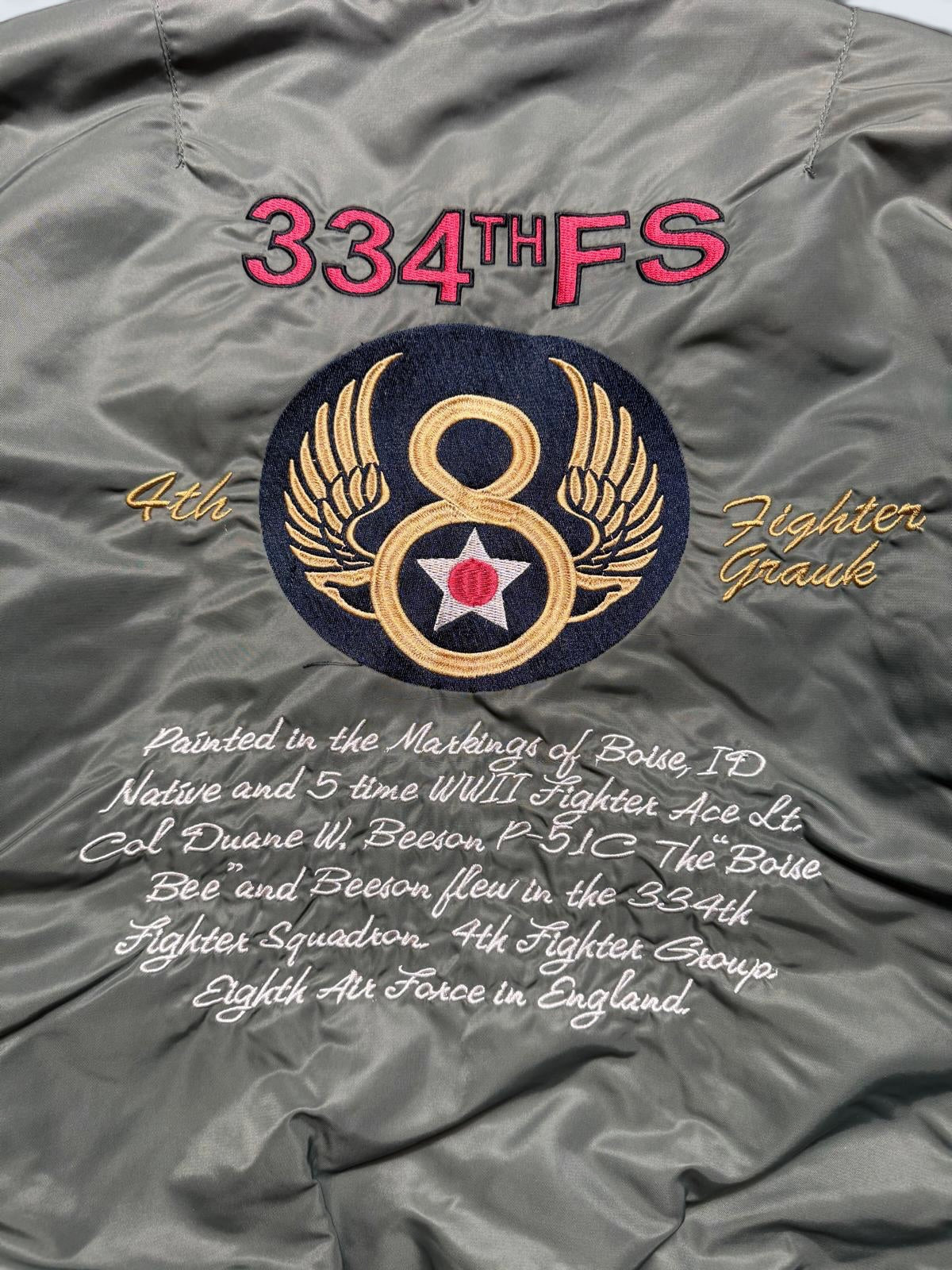 Jacket bomber flight L-2b Avirex ltd 334th FS usaf Japan exclusive kaki vintage 00’s - M