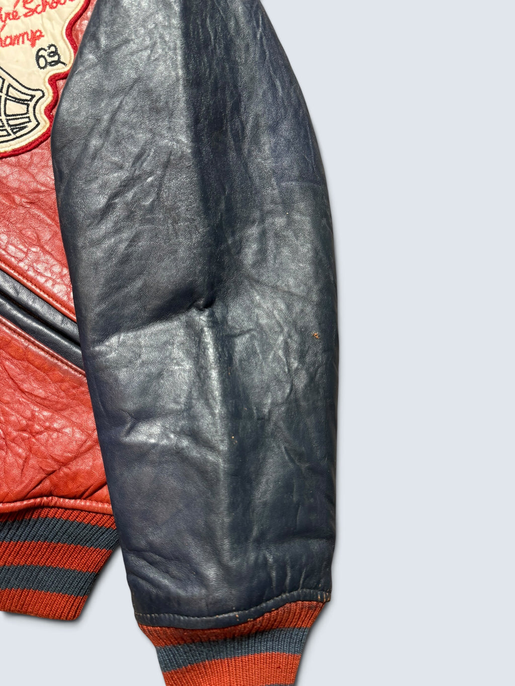 Jacket leather varsity baseball sport Avirex ltd usa wash dc red vintage 90’s - S