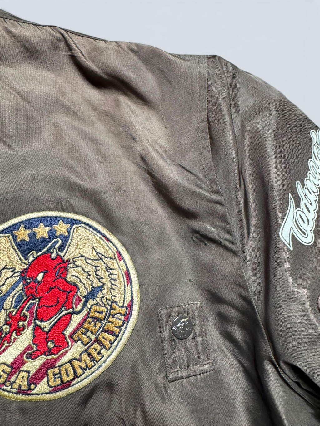 Jacket bomber fly ma-1 Tedman Company lucky Devil usaf brown vintage 00’s - L